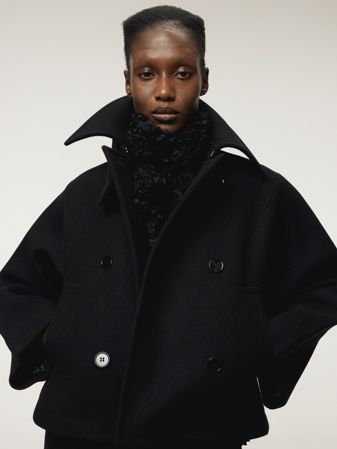 Recto - Primary Wool Short Pea Coat (Black) product image 6 | TRAB K-Fashion Australia