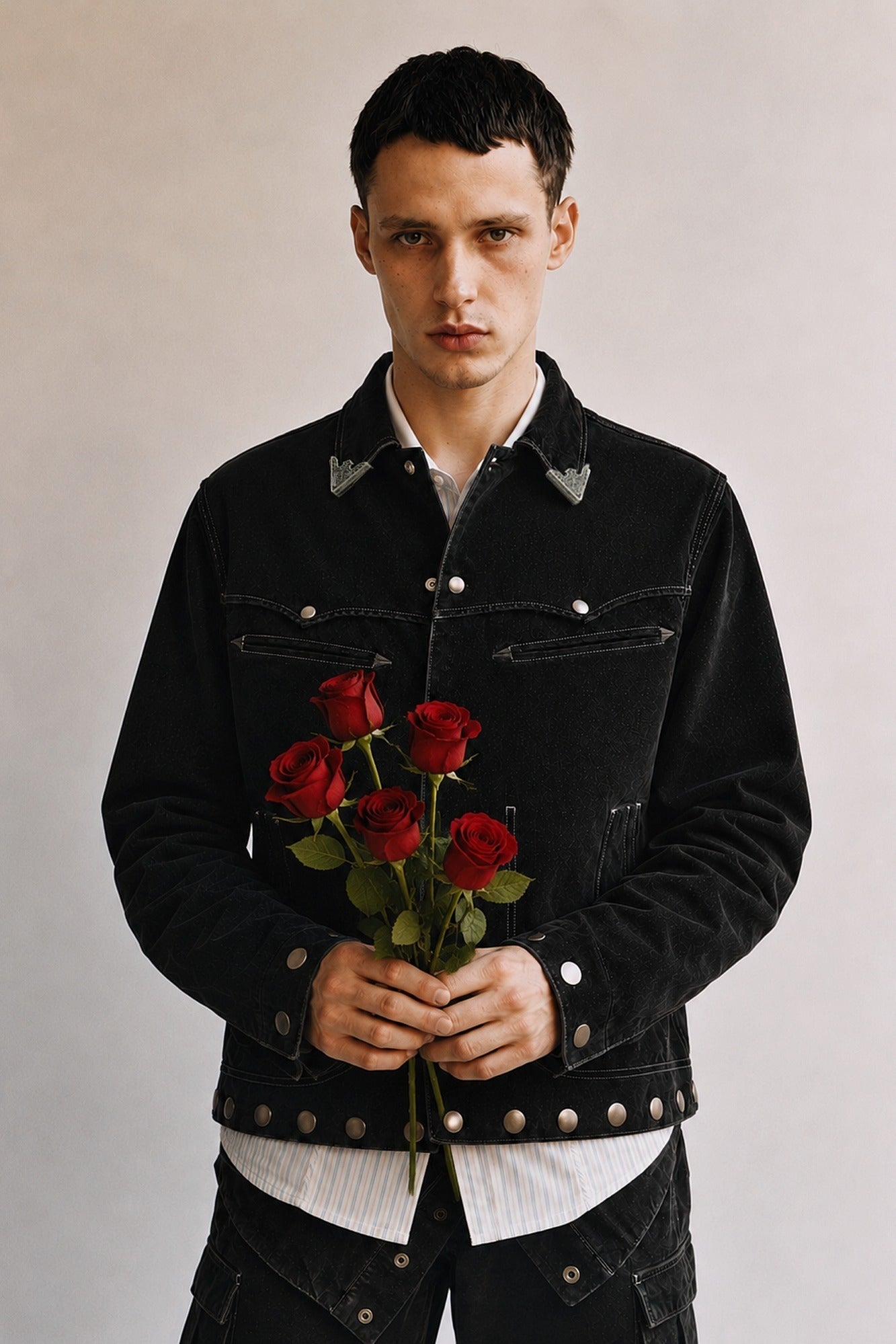 Andersson Bell - Atlanta Flock Velvet Jacket (black) (Black) product image 1 | TRAB K-Fashion Australia