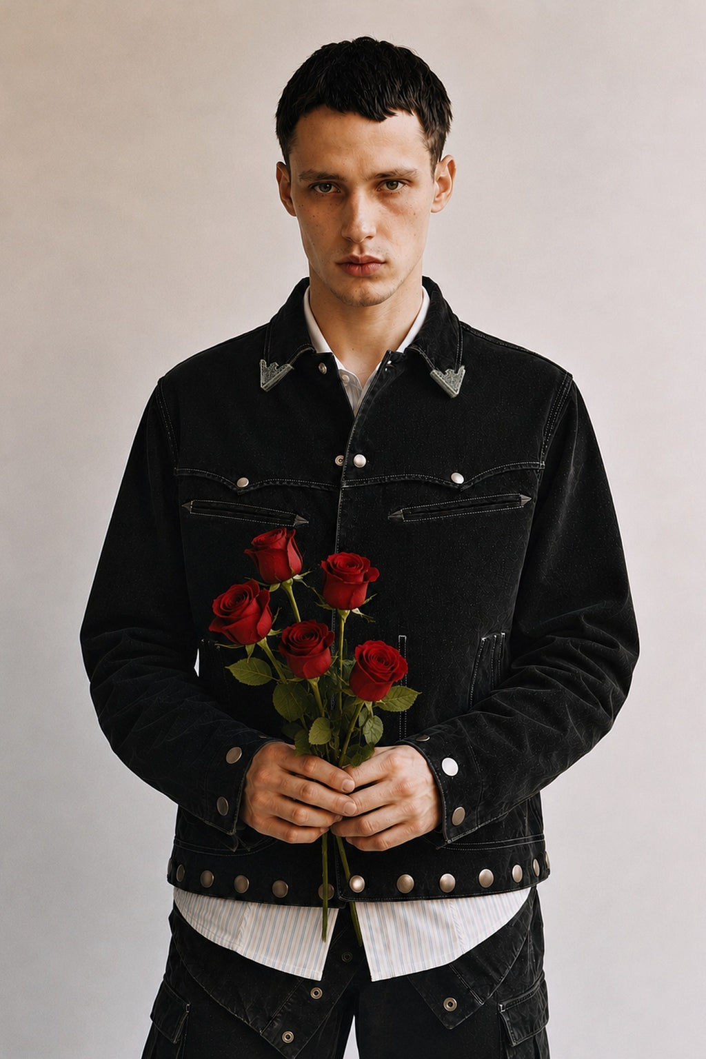 Andersson Bell - Atlanta Flock Velvet Jacket (Black) product image 1 | TRAB K-Fashion Australia
