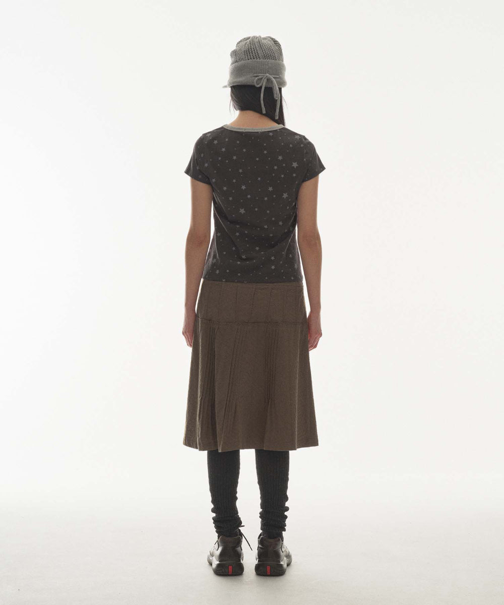 Coyseio - Flower Pintuck Skirt (Brown) product image 6 | TRAB K-Fashion Australia