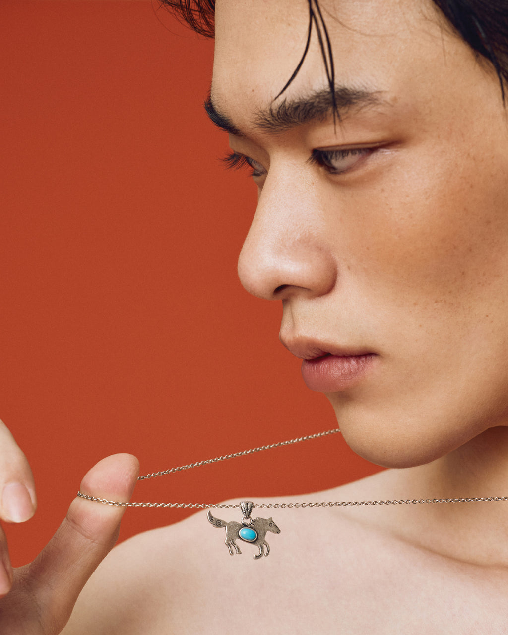 Numbering - Horse Turquoise Pendant Necklace #6763 product image 1 | TRAB K-Fashion Australia