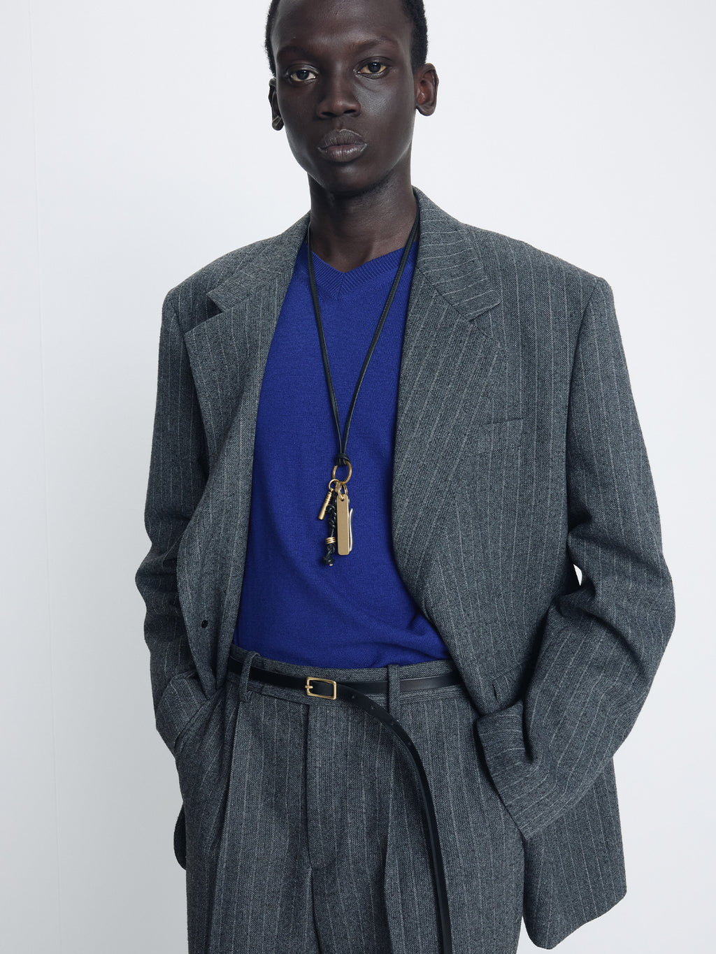 Tonywack - Super Fine Merino Wool Distressed V- Neck Knit (Navy) product image 6 | TRAB K-Fashion Australia
