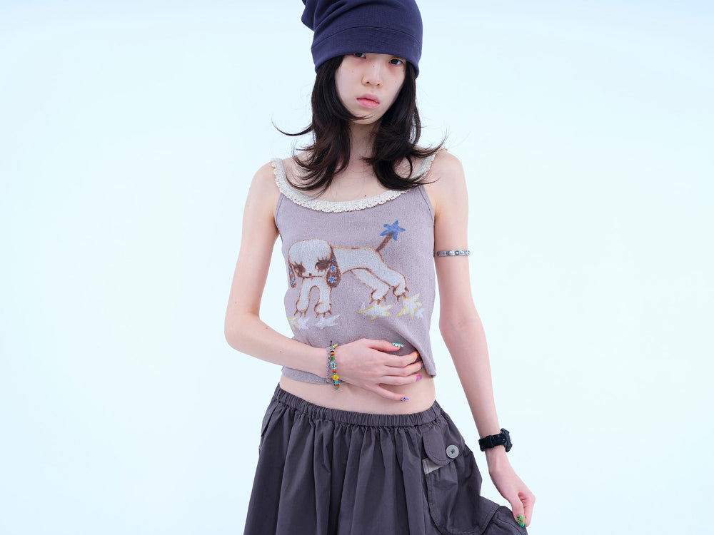 Coyseio - Vintage Puppy Lace Sleeveless (Light Purple) product image 5 | TRAB K-Fashion Australia