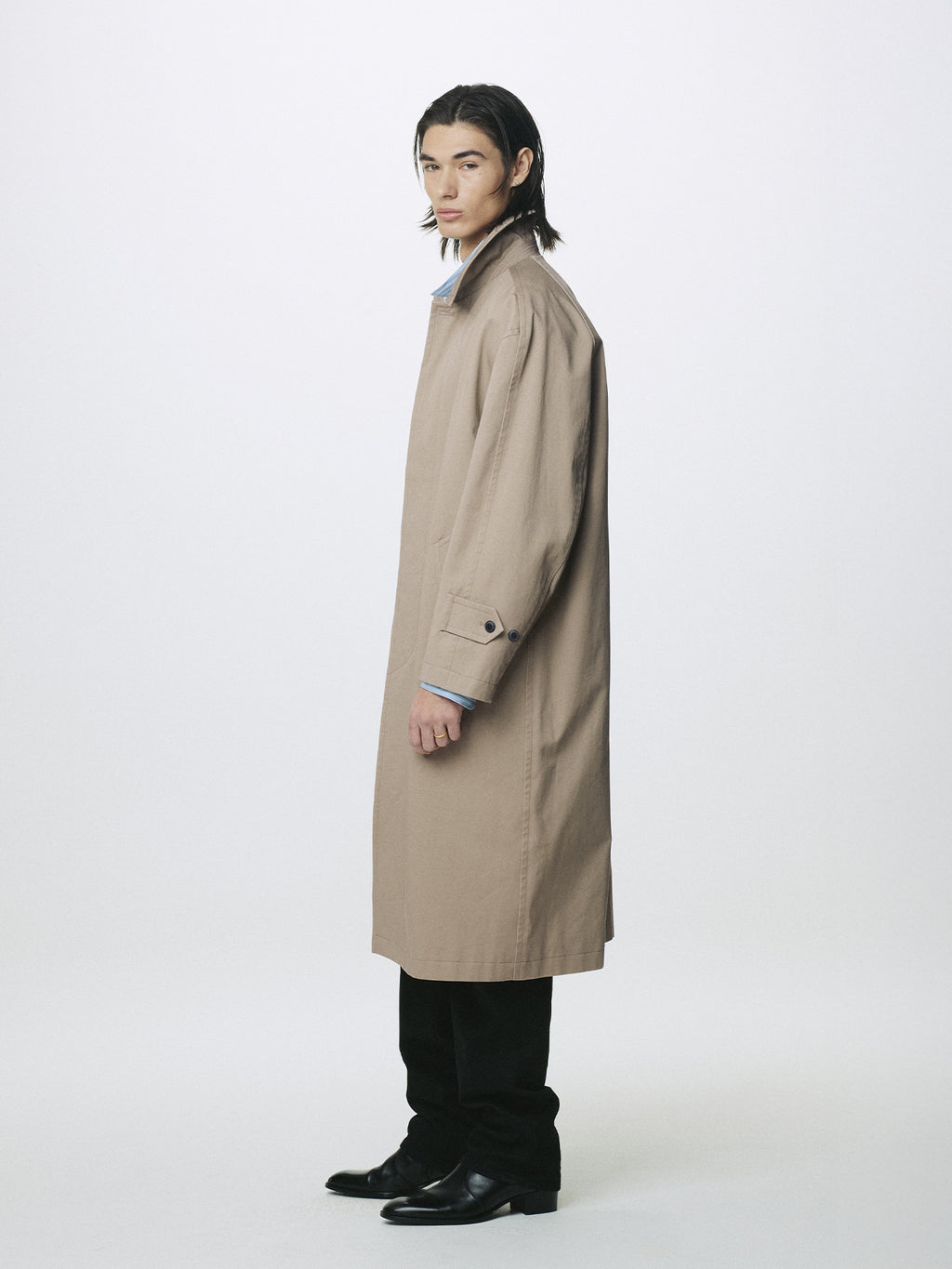 Tonywack - Cotton Drill Single-Breasted Overcoat (Beige) product image 3 | TRAB K-Fashion Australia