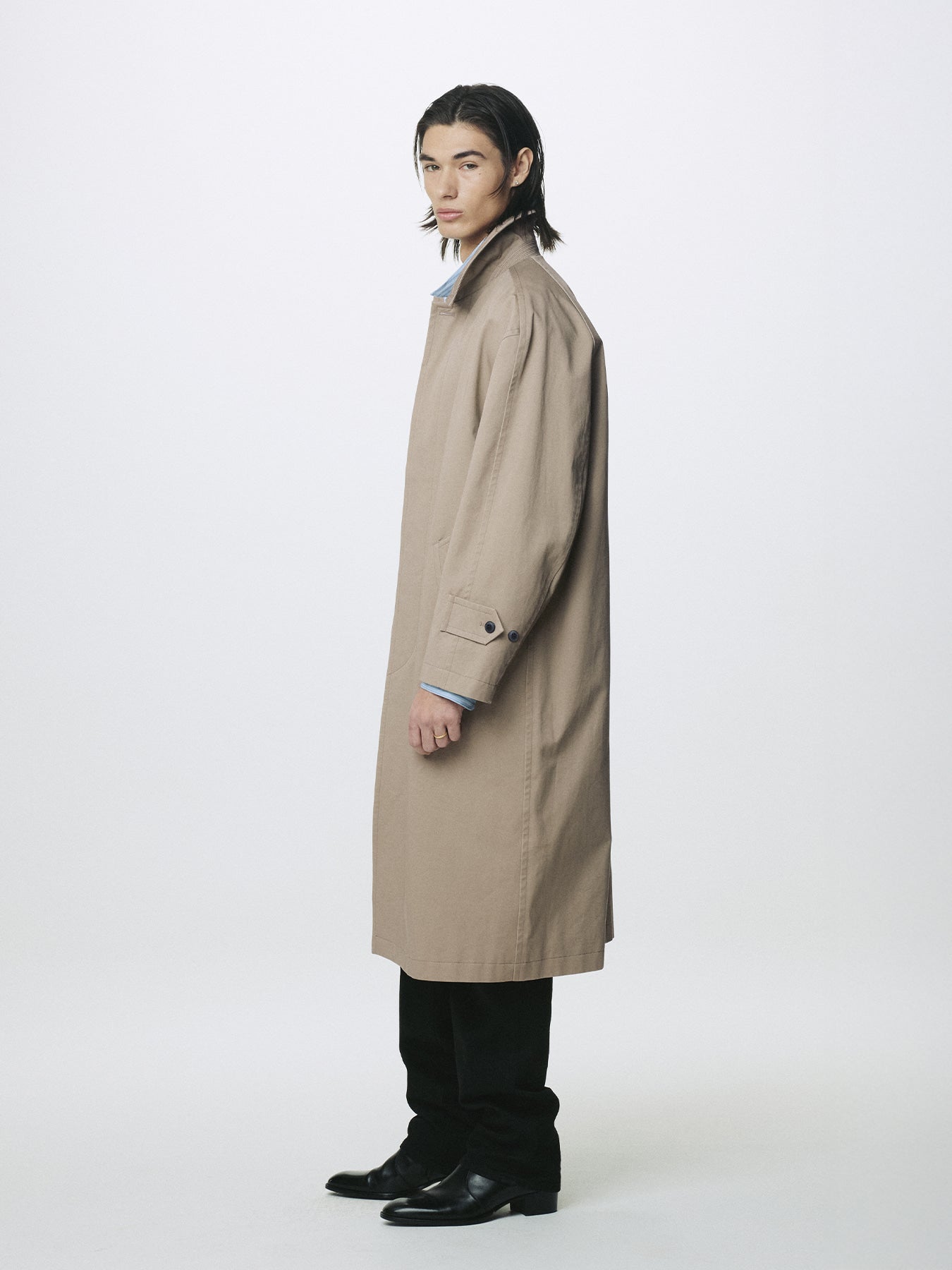 Tonywack - Cotton Drill Single-Breasted Overcoat (Beige) product image 3 | TRAB K-Fashion Australia