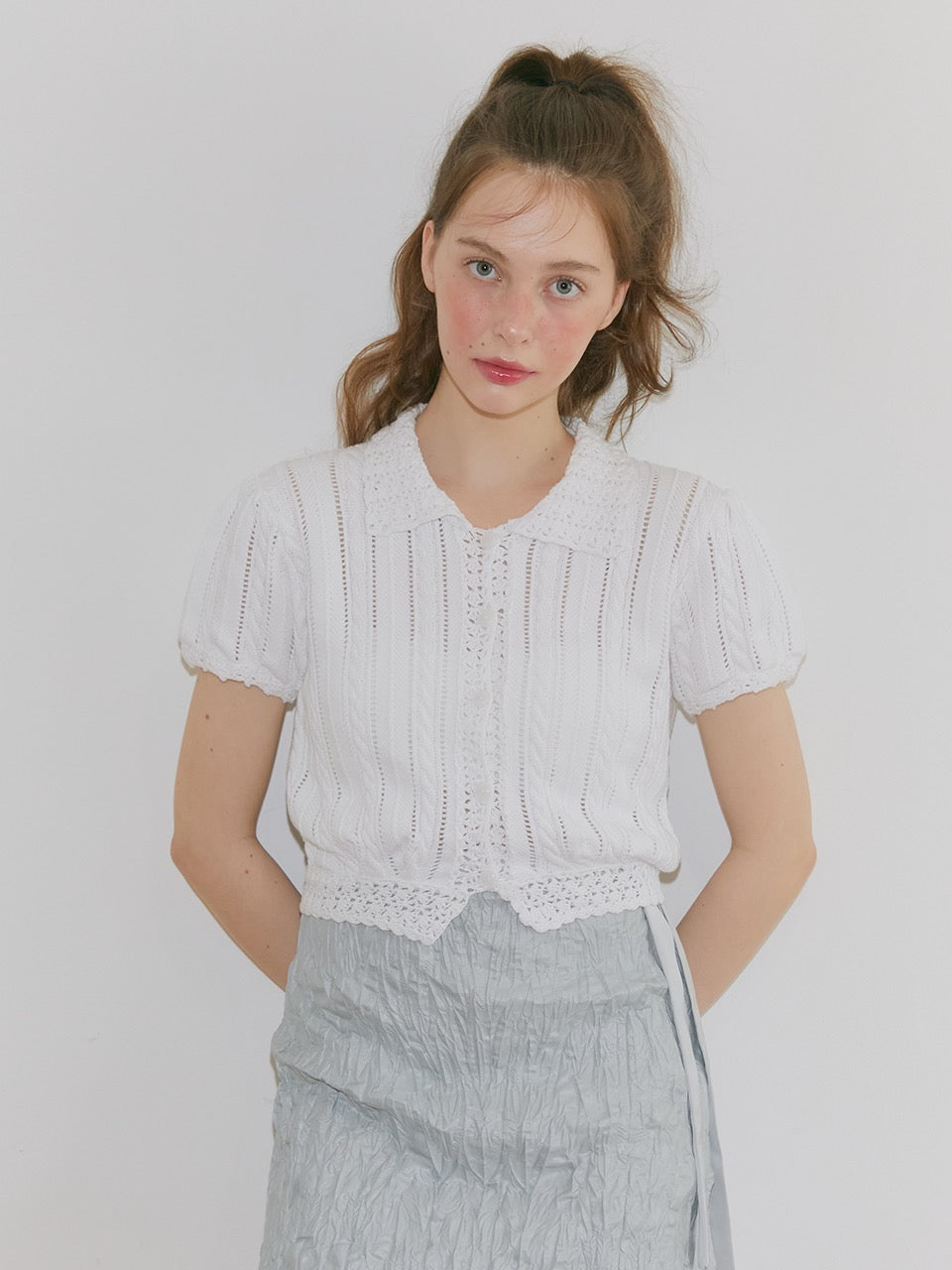 Margarin Fingers - Petit Crochet Knit (White) product image 1 | TRAB K-Fashion Australia