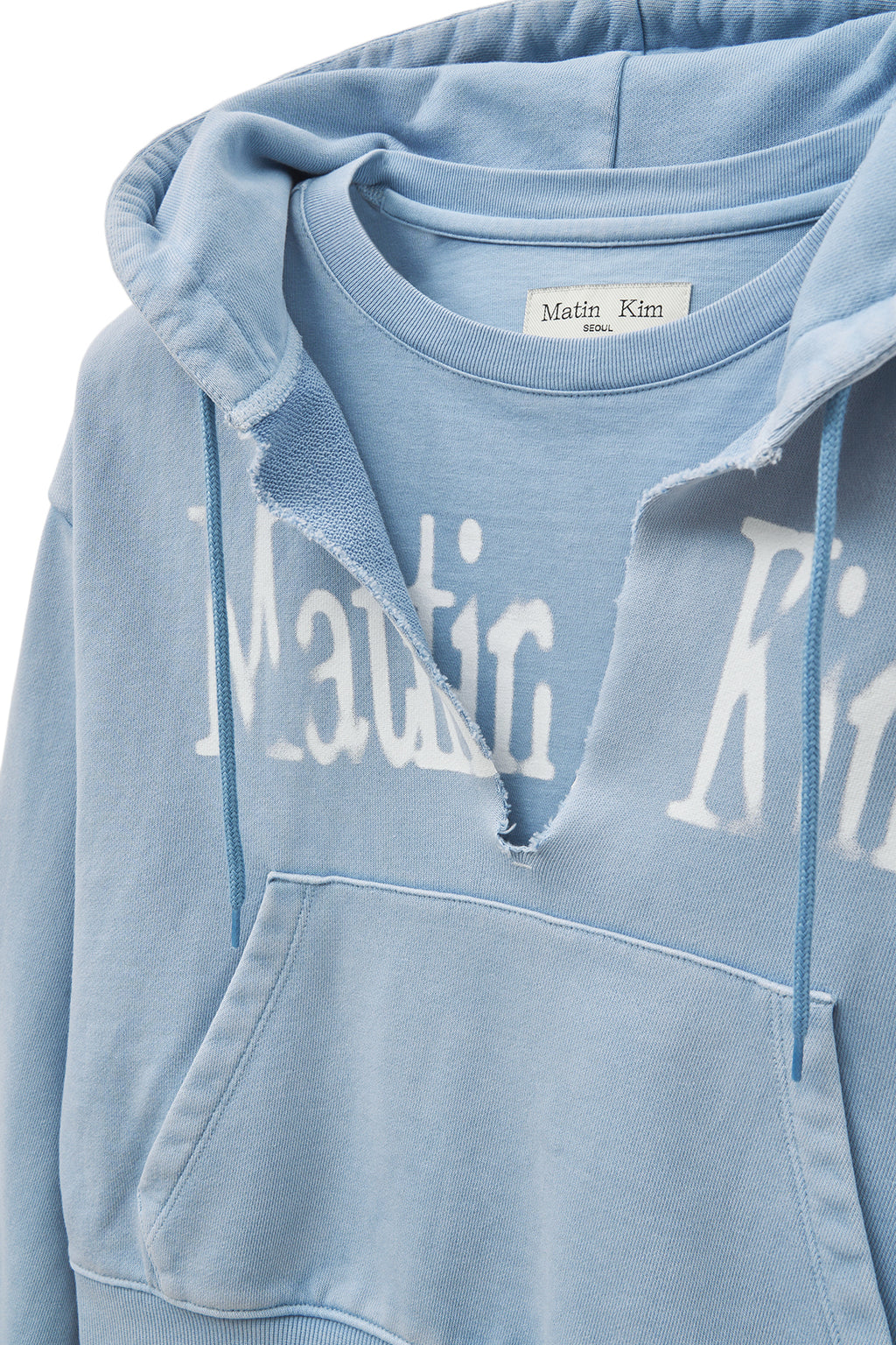 Matin Kim - Washed Layered Crop Hoody (Sky) product image 5 | TRAB K-Fashion Australia