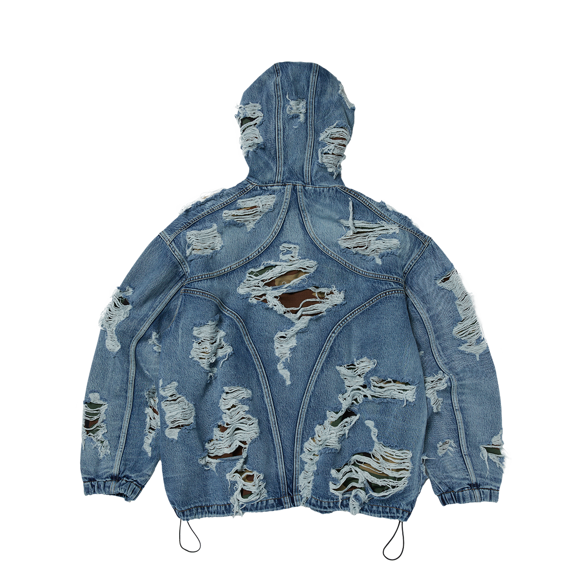 Thug Club - Hell Denim Camo Hooded Zip-Up (Blue) product image 2 | TRAB K-Fashion Australia