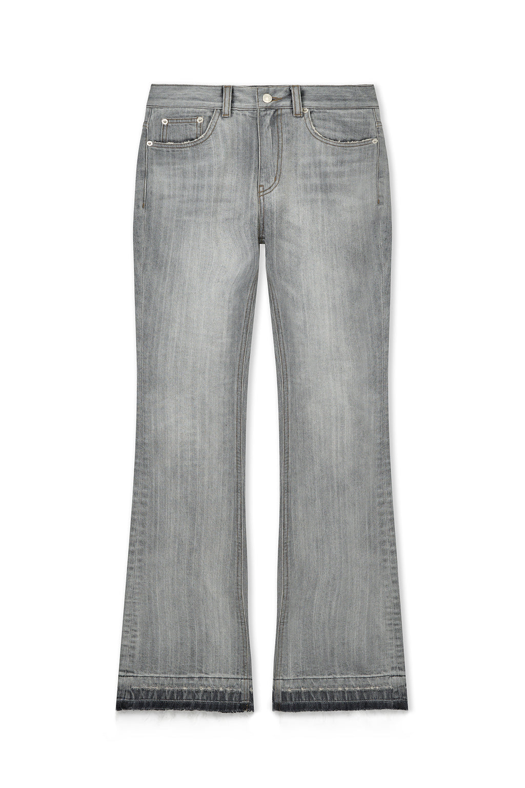 Matin Kim - Washed Point Boots Cut Denim Pants (Grey) product image 1 | TRAB K-Fashion Australia