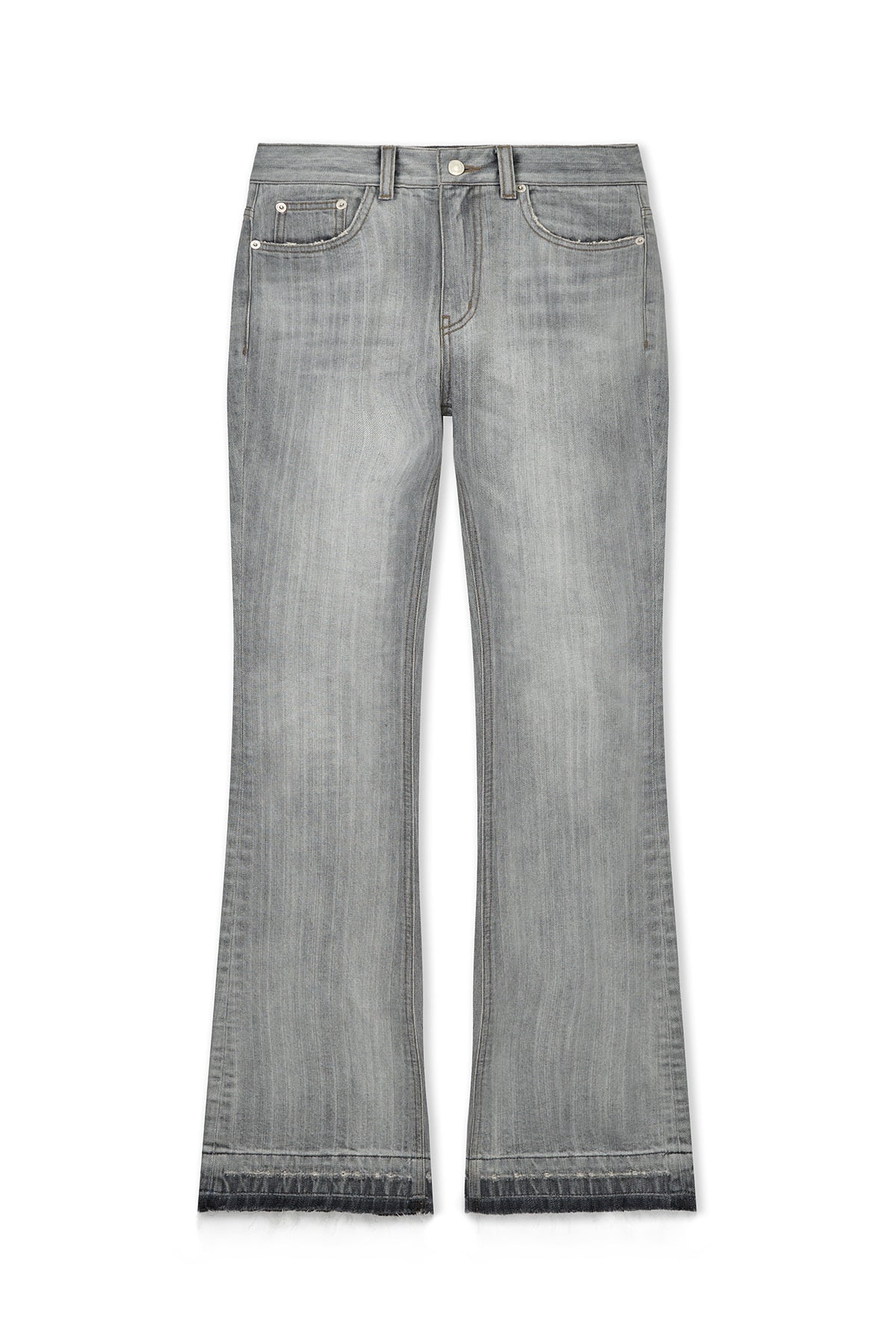 Matin Kim - Washed Point Boots Cut Denim Pants (Grey) product image 1 | TRAB K-Fashion Australia