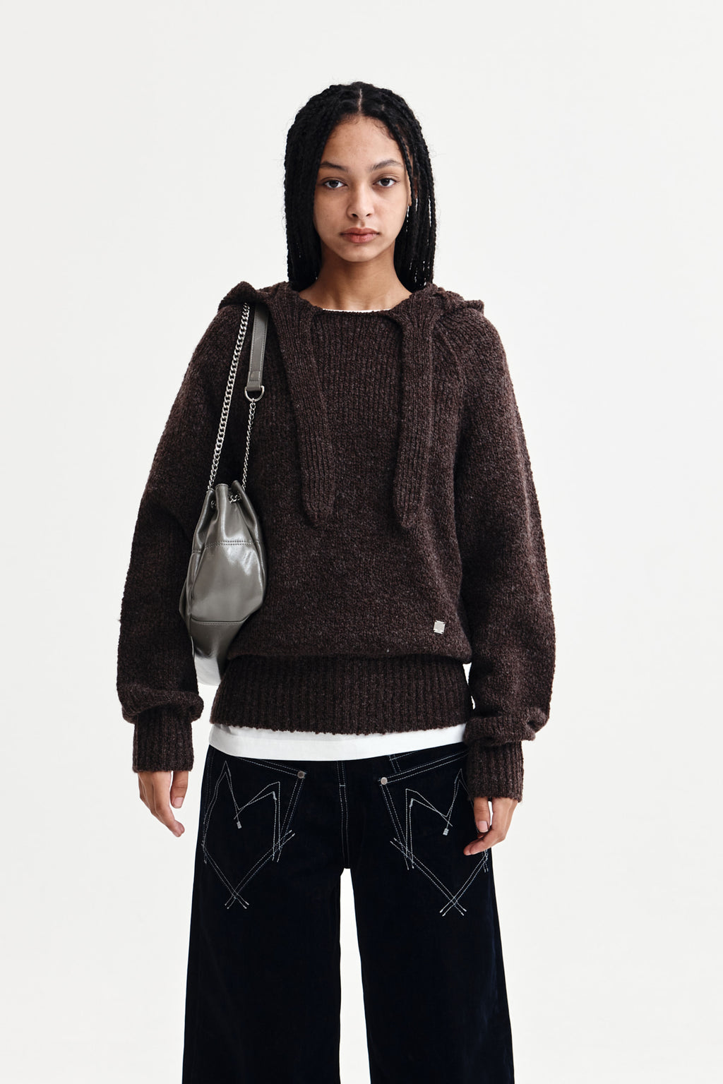 Matin Kim - Muffler Point Hoody Pullover (Brown) product image 1 | TRAB K-Fashion Australia