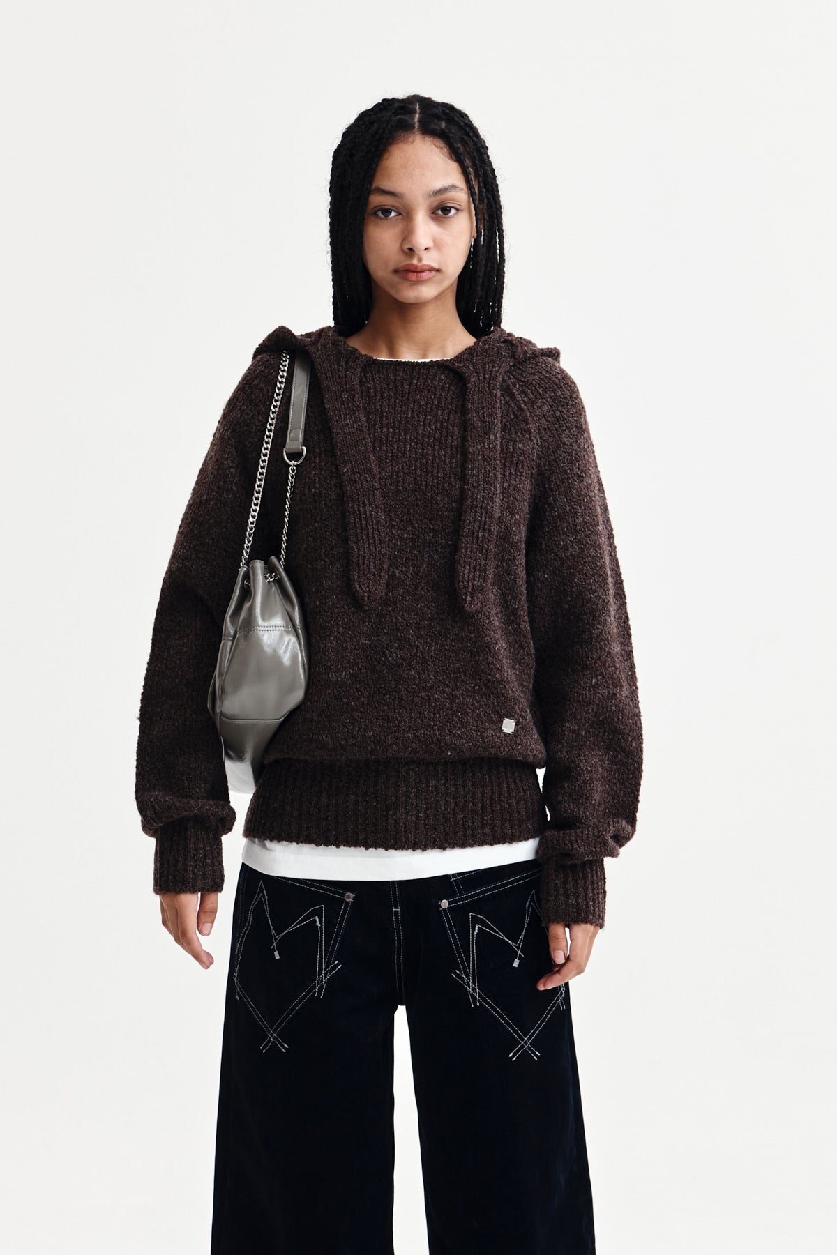 Matin Kim - Muffler Point Hoody Pullover (Brown) product image 1 | TRAB K-Fashion Australia