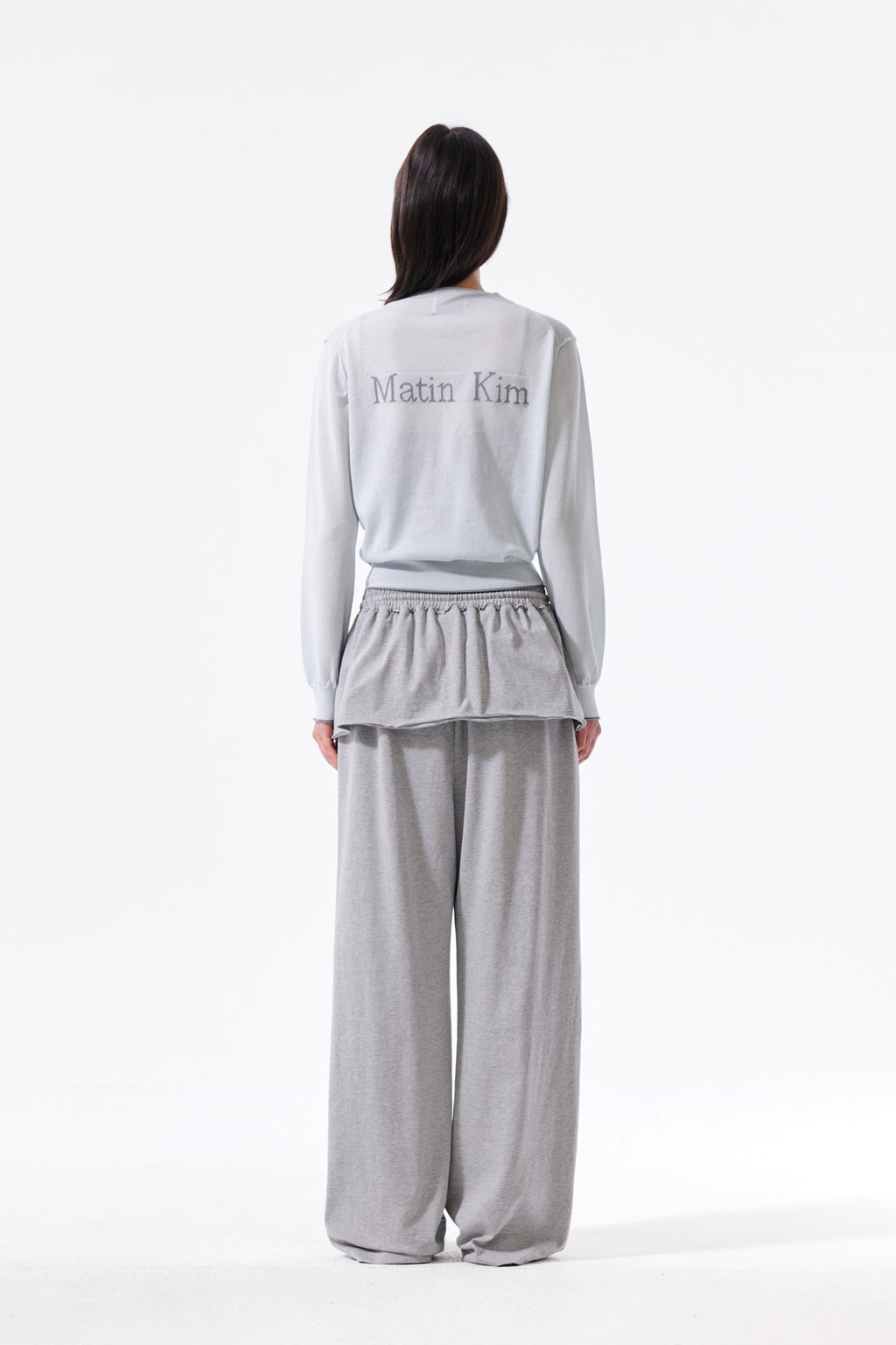 Matin Kim - Back Logo Sheer Cardigan (Light Blue) product image 8 | TRAB K-Fashion Australia