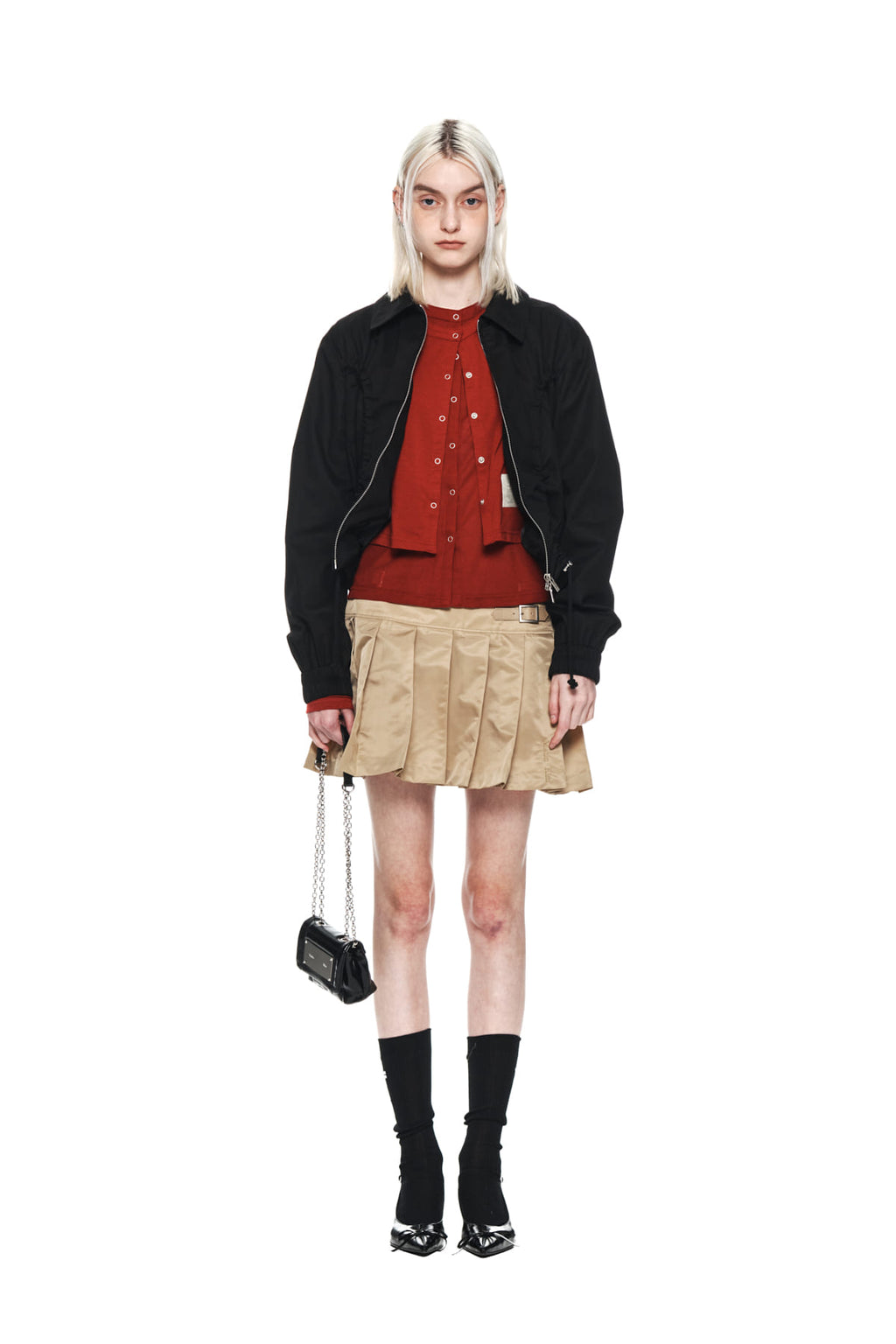Matin Kim - Lowrise Pleats Mini Skirt (Beige) product image 10 | TRAB K-Fashion Australia