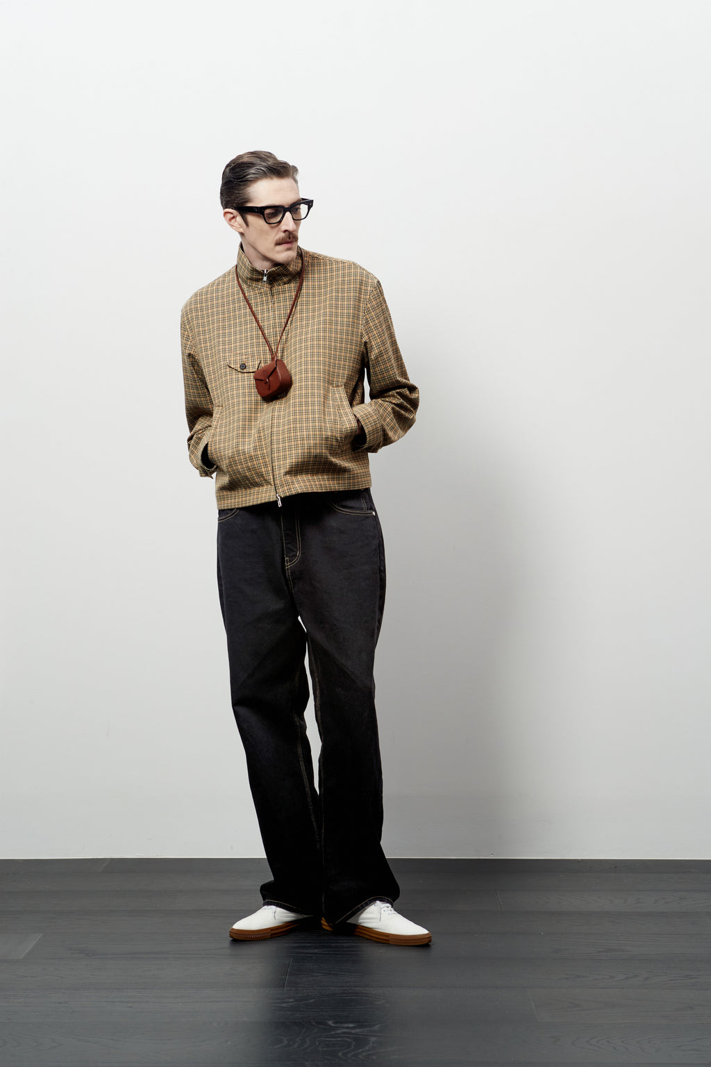 Stu - High Neck Crop Check Jacket Orange (Brown) product image 12 | TRAB K-Fashion Australia