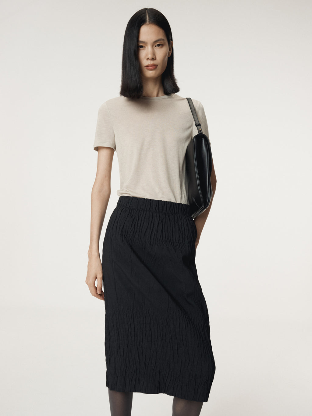 Recto - Wave Jacquard Banding Skirt (Black) product image 7 | TRAB K-Fashion Australia