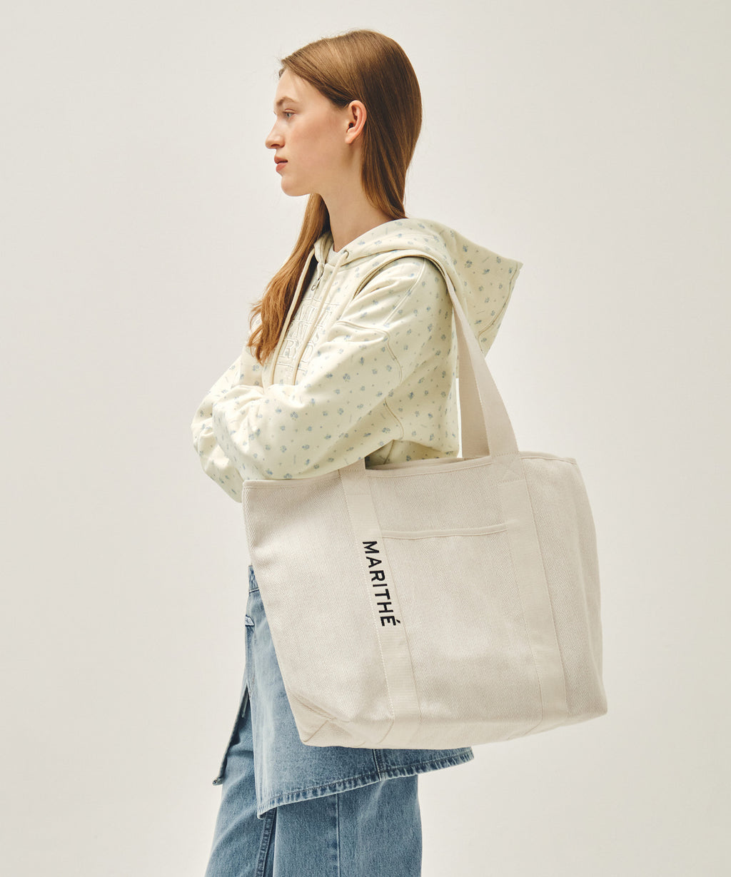 Marithe & Francois Girbaud - Regular Logo Big Cotton Bag (Natural) product image 6 | TRAB K-Fashion Australia