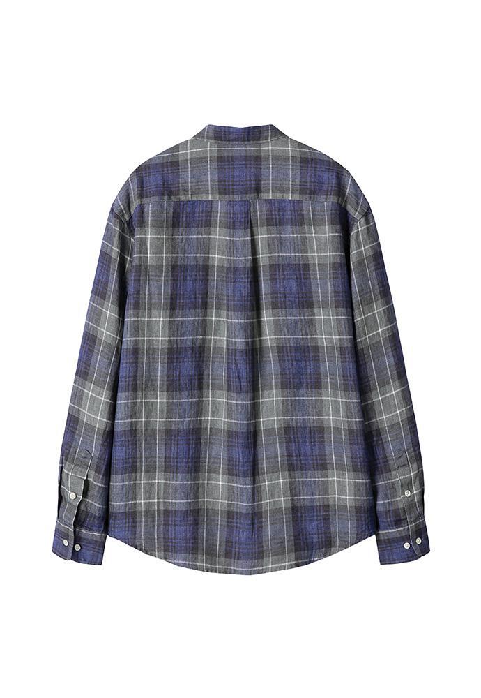 Art if acts - Linen French Check Shirt (Khaki/Blue) product image 8 | TRAB K-Fashion Australia