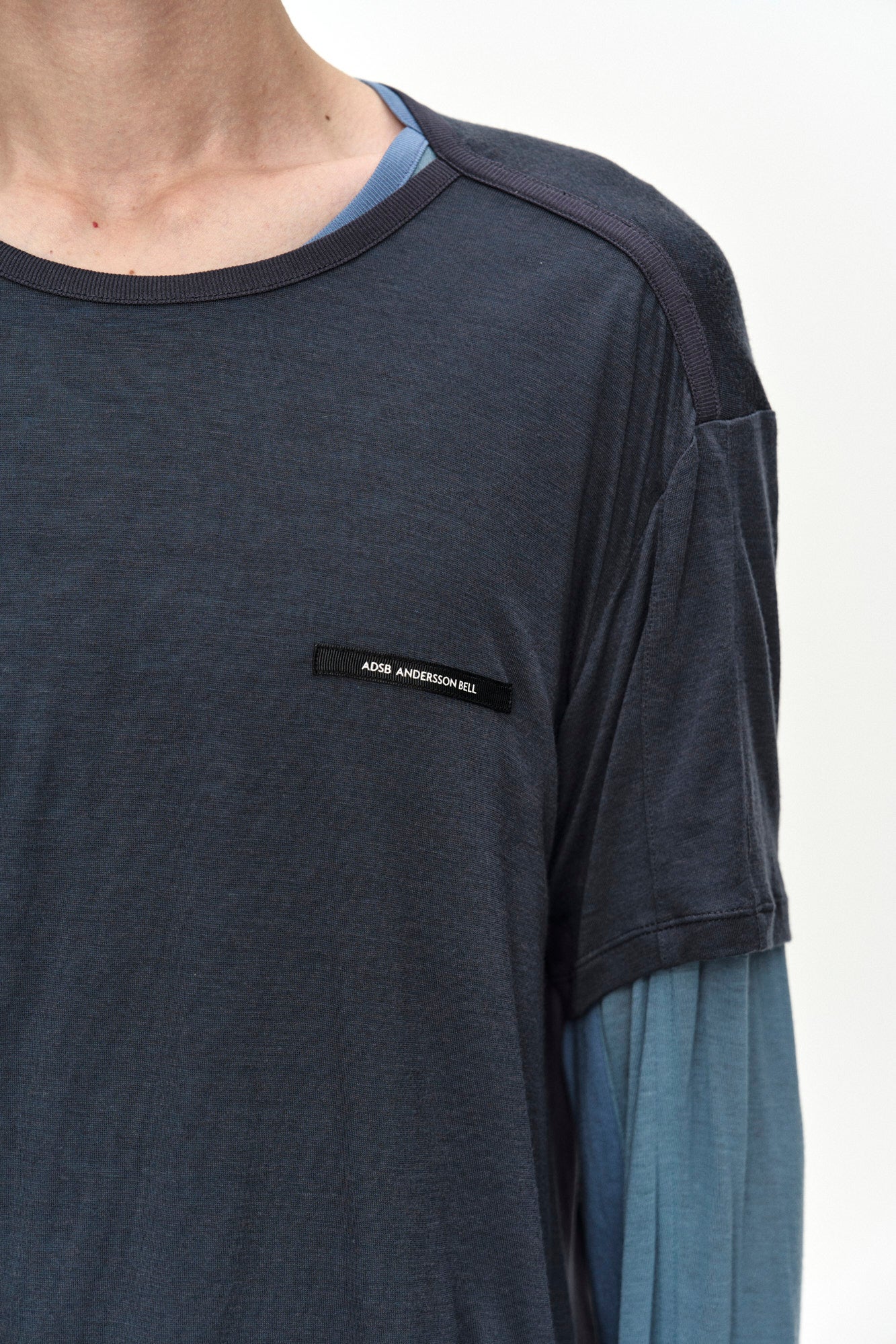 Andersson Bell - Brad Layered T-Shirt (Slate Blue/Asphalte) product image 6 | TRAB K-Fashion Australia