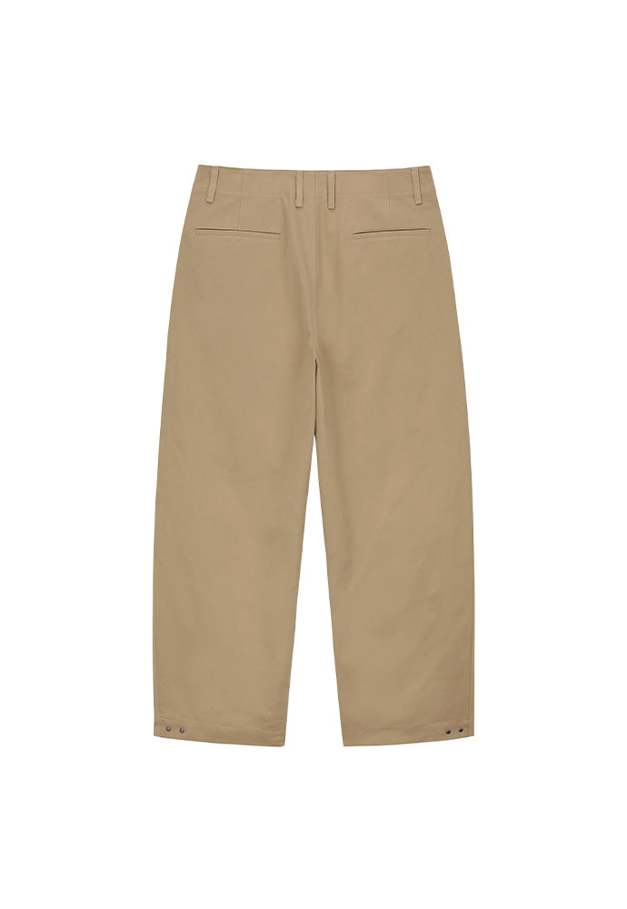 Tonywack - Wide Cut Hidden Snap Closure Trousers (Beige) product image 6 | TRAB K-Fashion Australia