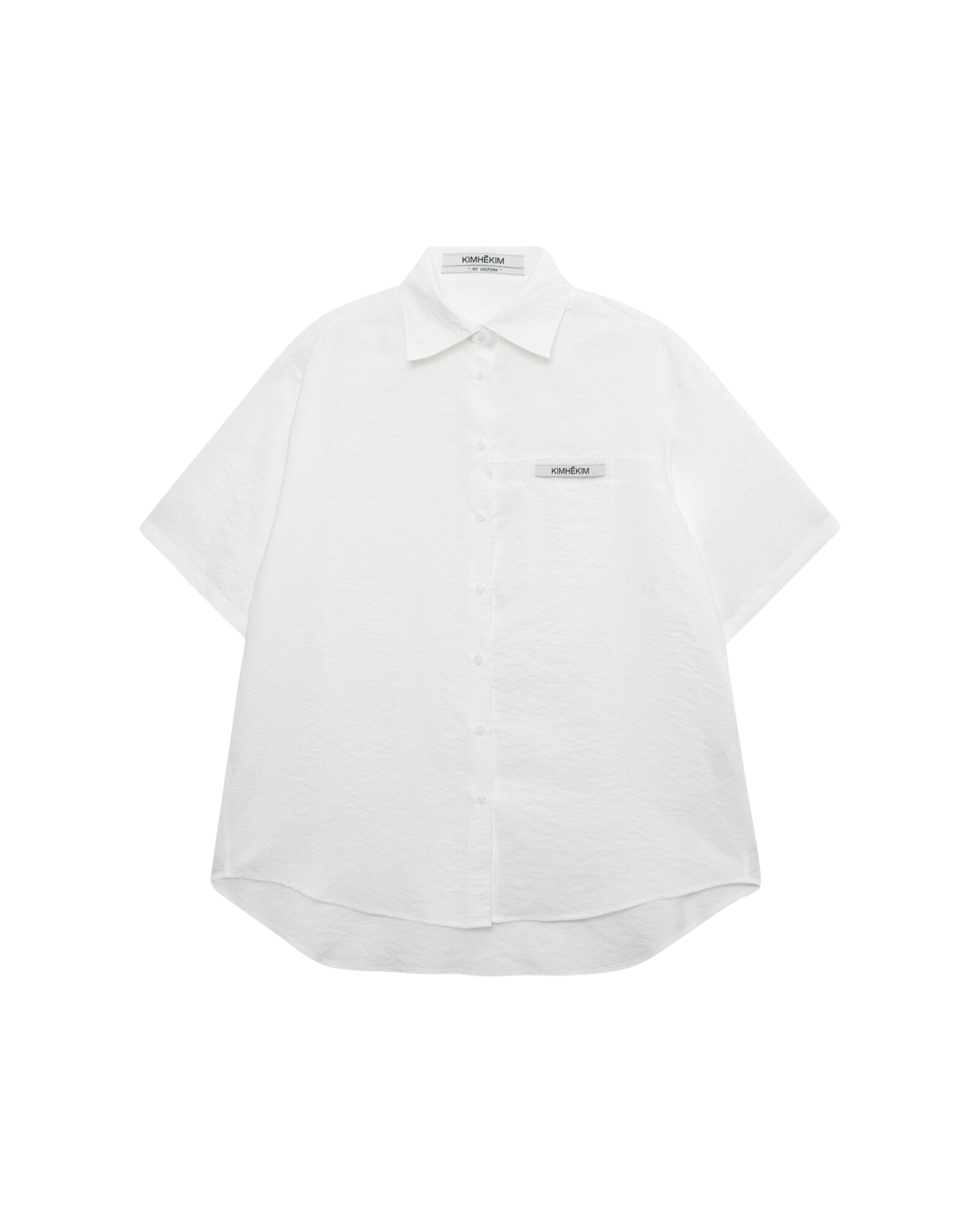 Kimhe Kim - Kimhekim Label Short Sleeve Shirt (White) product image 1 | TRAB K-Fashion Australia