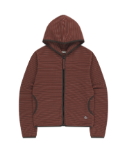 Coyseio - Stripe Fleece Hood Zip-Up (Red) product image 1 | TRAB K-Fashion Australia
