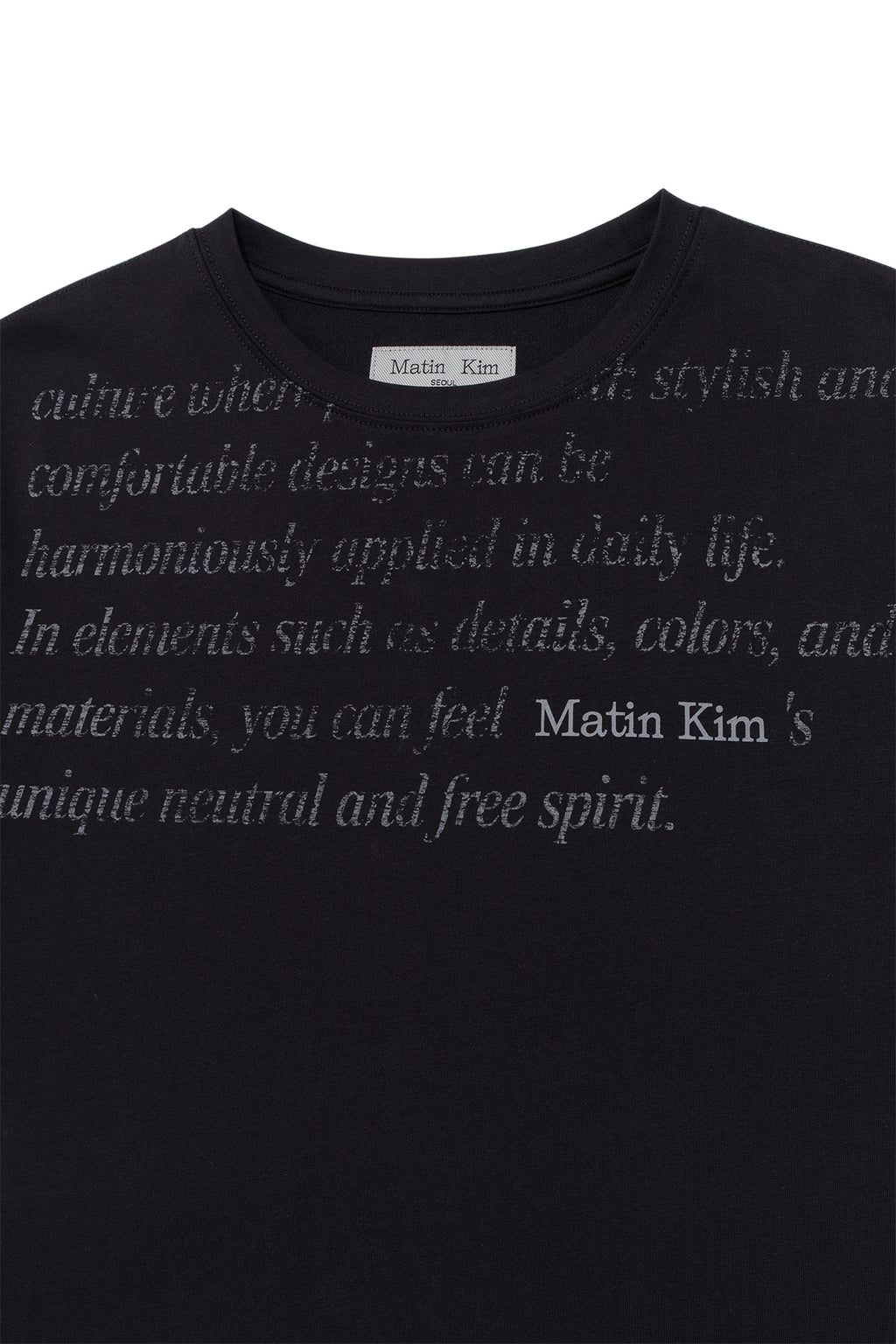 Matin Kim - Logo Point Lettering Graphic Top (Black) product image 3 | TRAB K-Fashion Australia