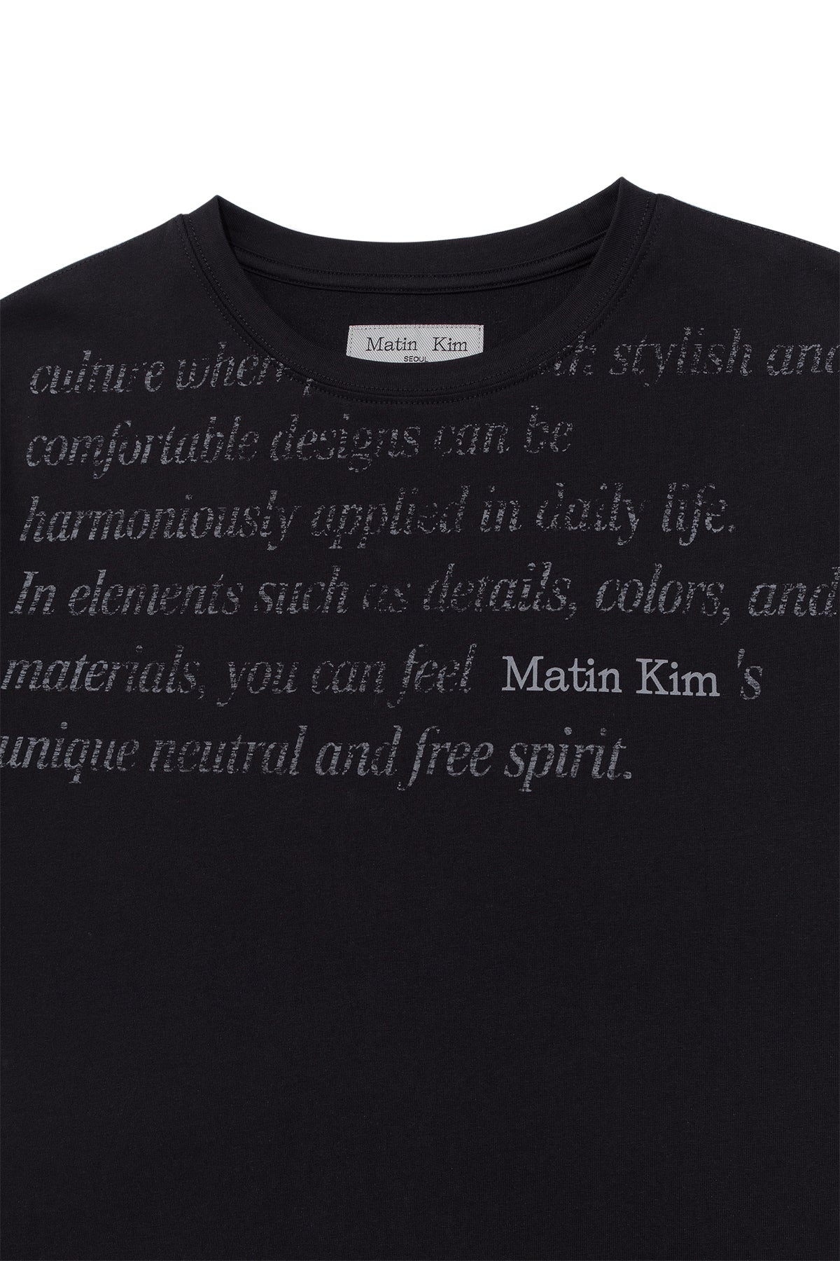 Matin Kim - Logo Point Lettering Graphic Top (Black) product image 3 | TRAB K-Fashion Australia