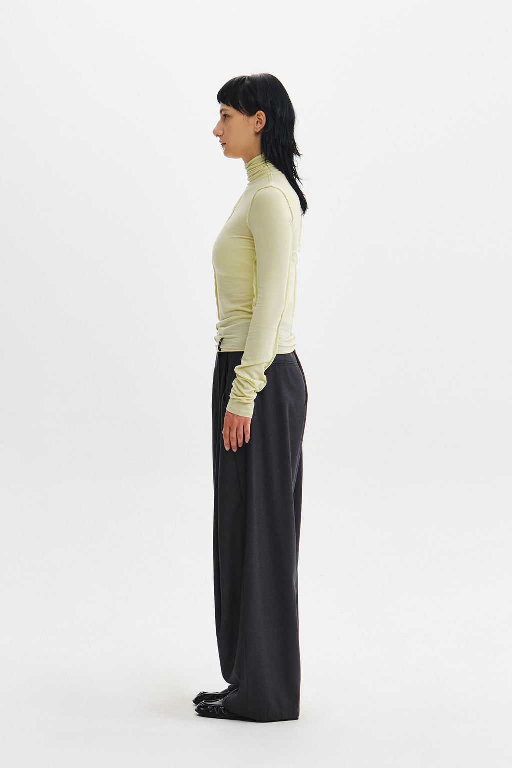 Matin Kim - Raw Cut High Neck Top (Lime) product image 8 | TRAB K-Fashion Australia