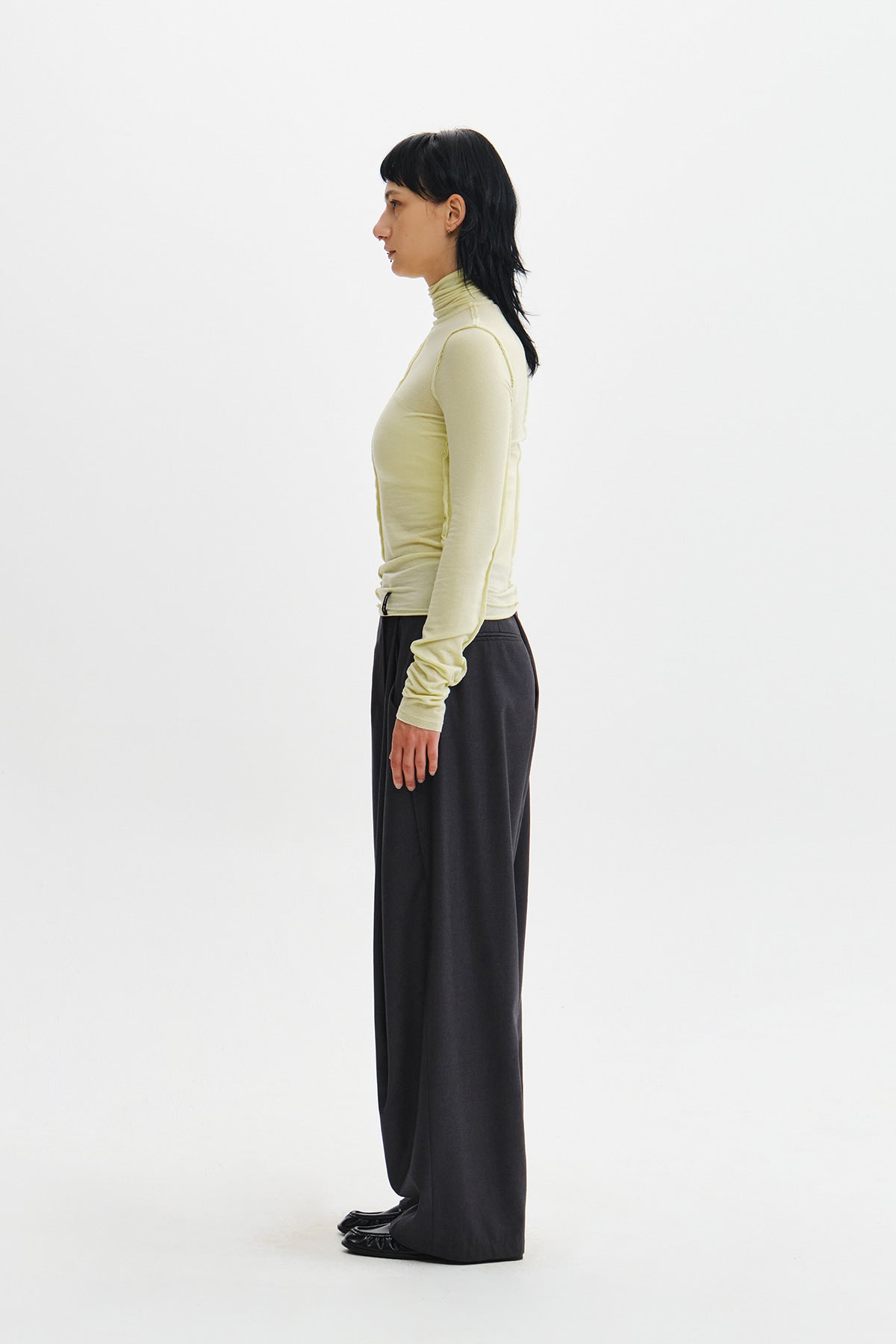 Matin Kim - Raw Cut High Neck Top (Lime) product image 8 | TRAB K-Fashion Australia