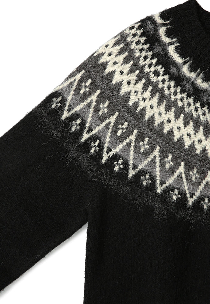 Art if acts - Fair Isle Mohair Cardigan (Black) product image 10 | TRAB K-Fashion Australia