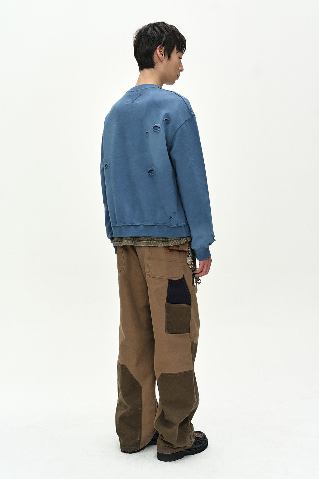 Andersson Bell - (essential) Unisex Spray Washed Heart Message Sweatshirt (sky Blue) (Sky Blue) product image 3 | TRAB K-Fashion Australia