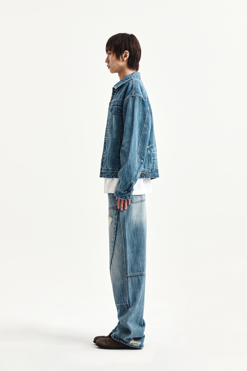 Matin Kim - Vintage Washed Denim Trucker (Blue) product image 7 | TRAB K-Fashion Australia