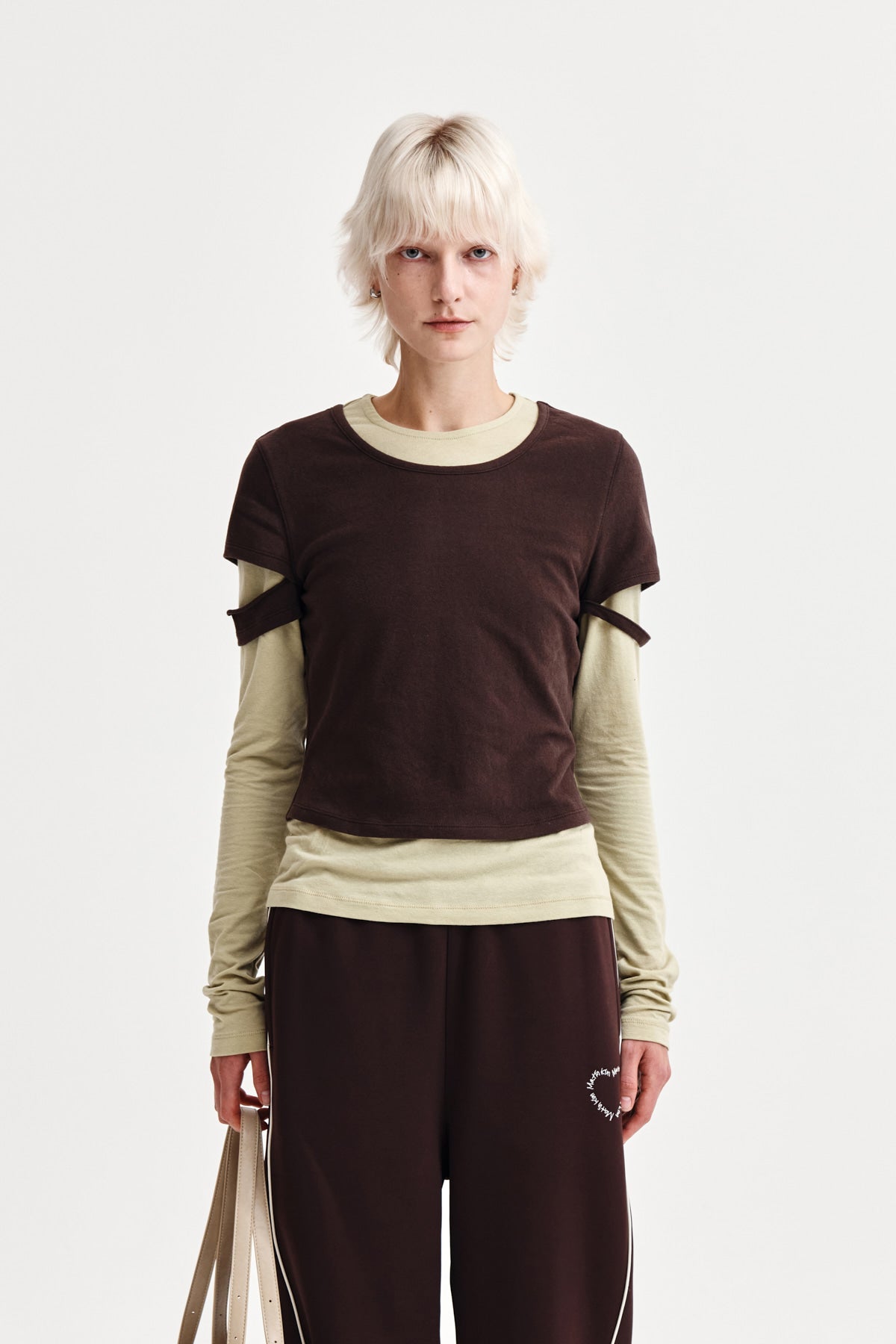 Matin Kim - Layered Point Slim Top (Brown) product image 10 | TRAB K-Fashion Australia