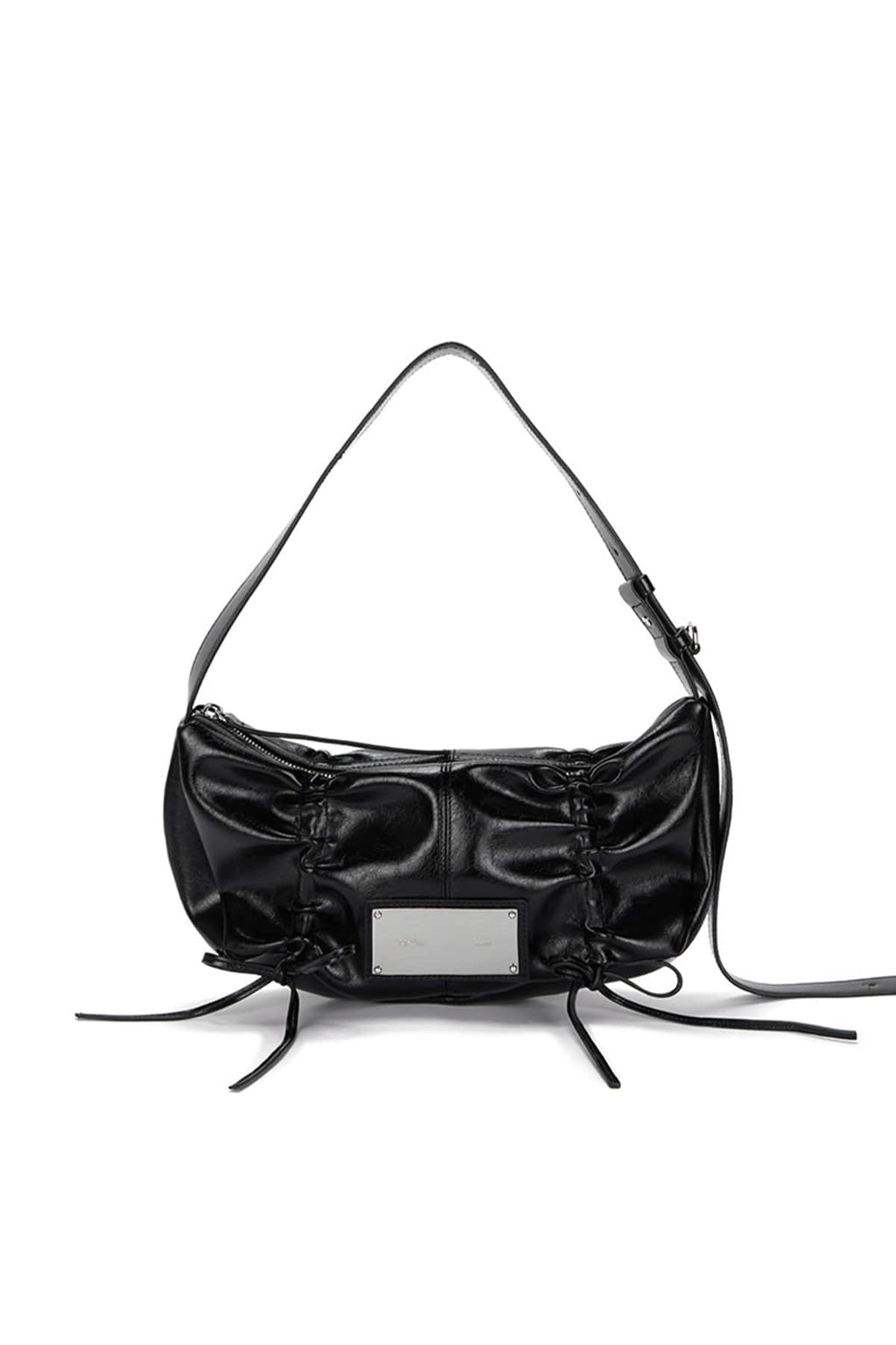 Matin Kim - Half Shirring Ribbon Round Bag (Black) product image 2 | TRAB K-Fashion Australia