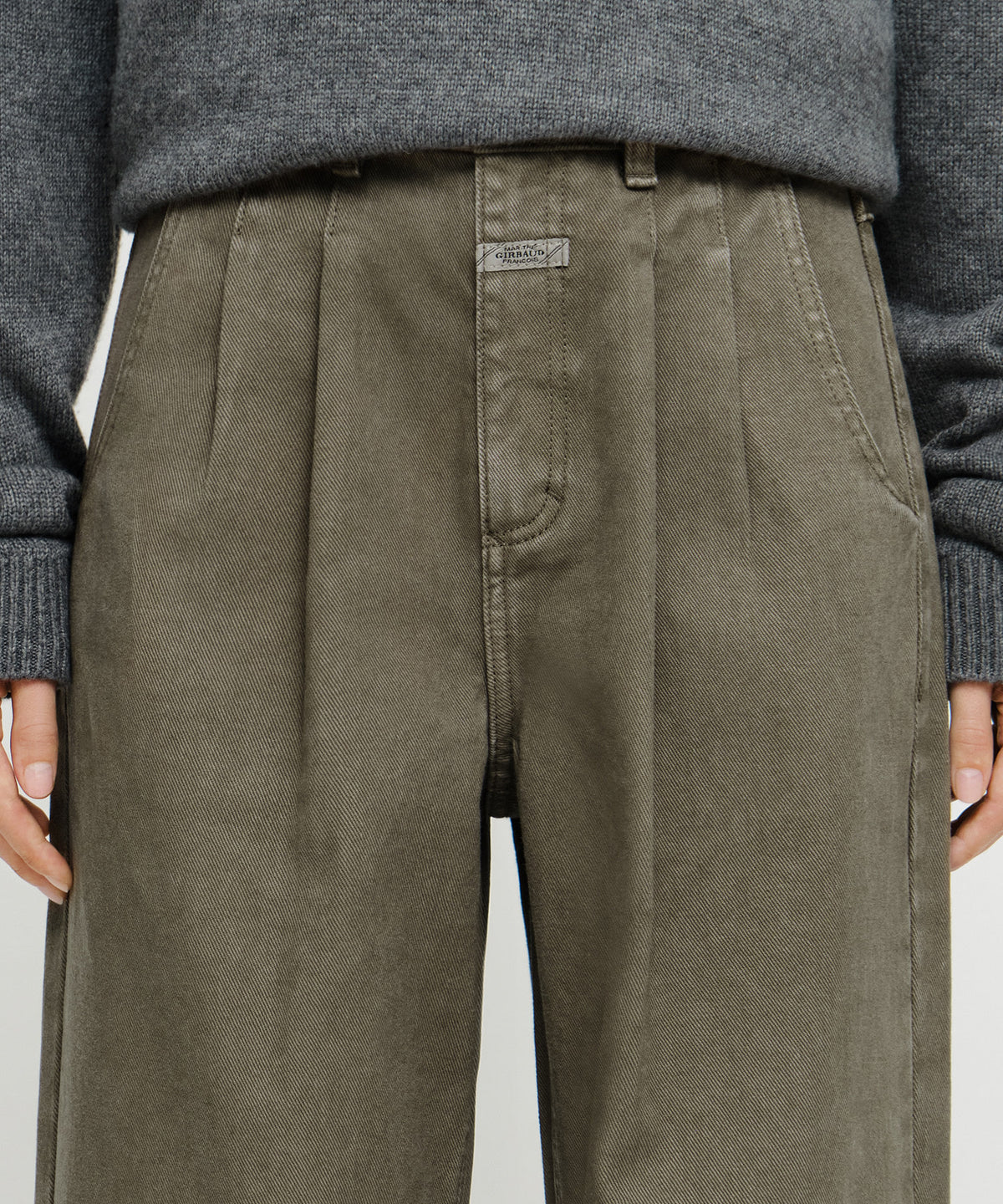 Marithe & Francois Girbaud - Two Tuck Wide Denim Pants (Brown) product image 2 | TRAB K-Fashion Australia