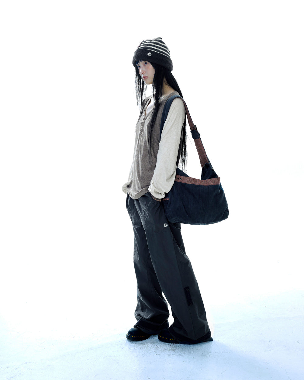 Coyseio - Patchwork Beanie (Brown) product image 5 | TRAB K-Fashion Australia