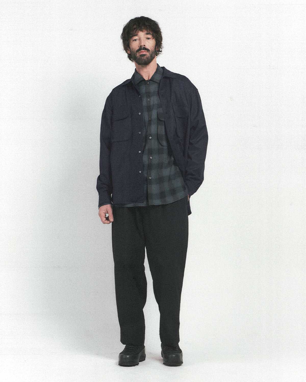 Eastlogue - Comfy Wide Shirts (Dark Navy) product image 4 | TRAB K-Fashion Australia
