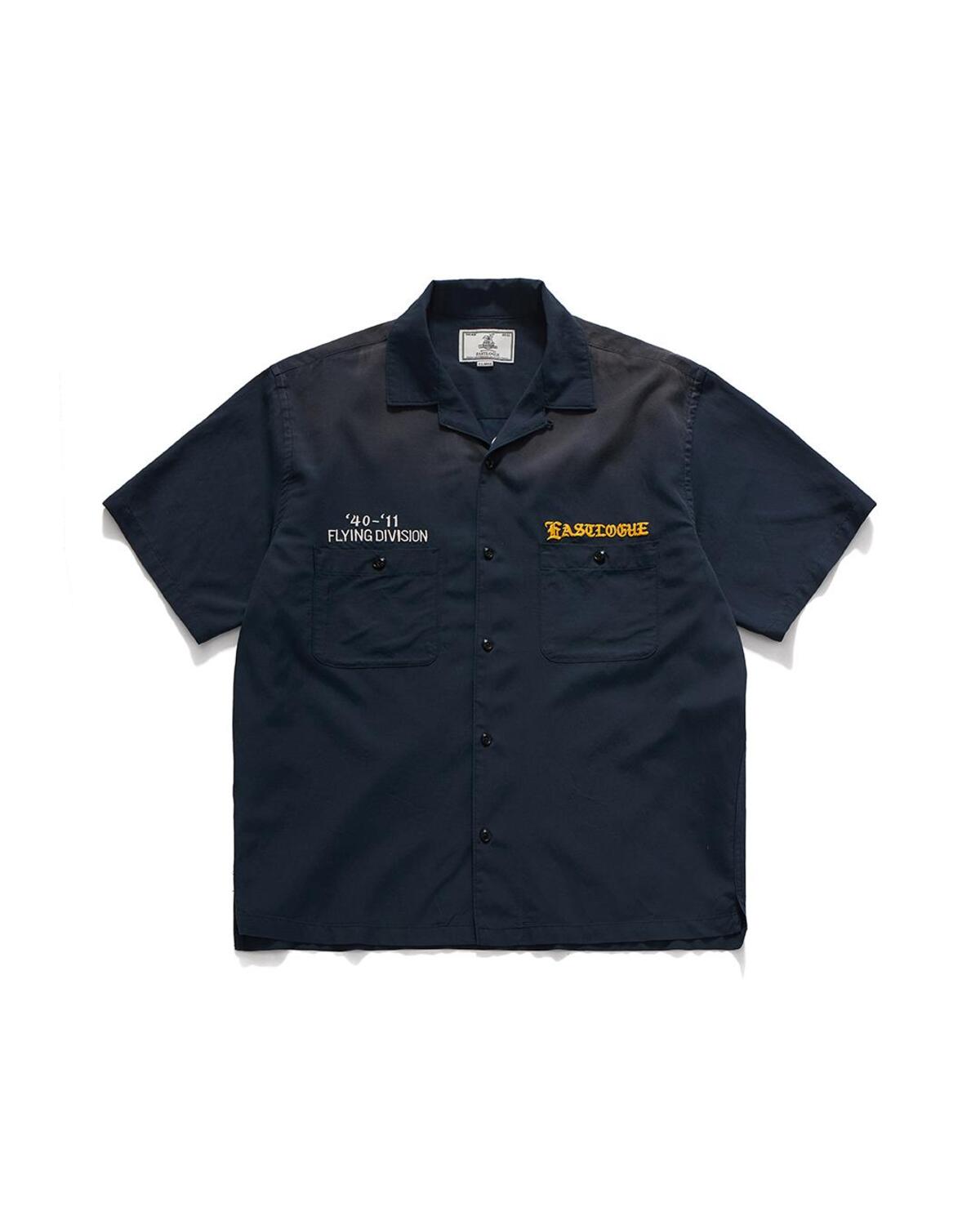 Eastlogue - Embroidered Bowling Half Shirts (Navy) product image 2 | TRAB K-Fashion Australia