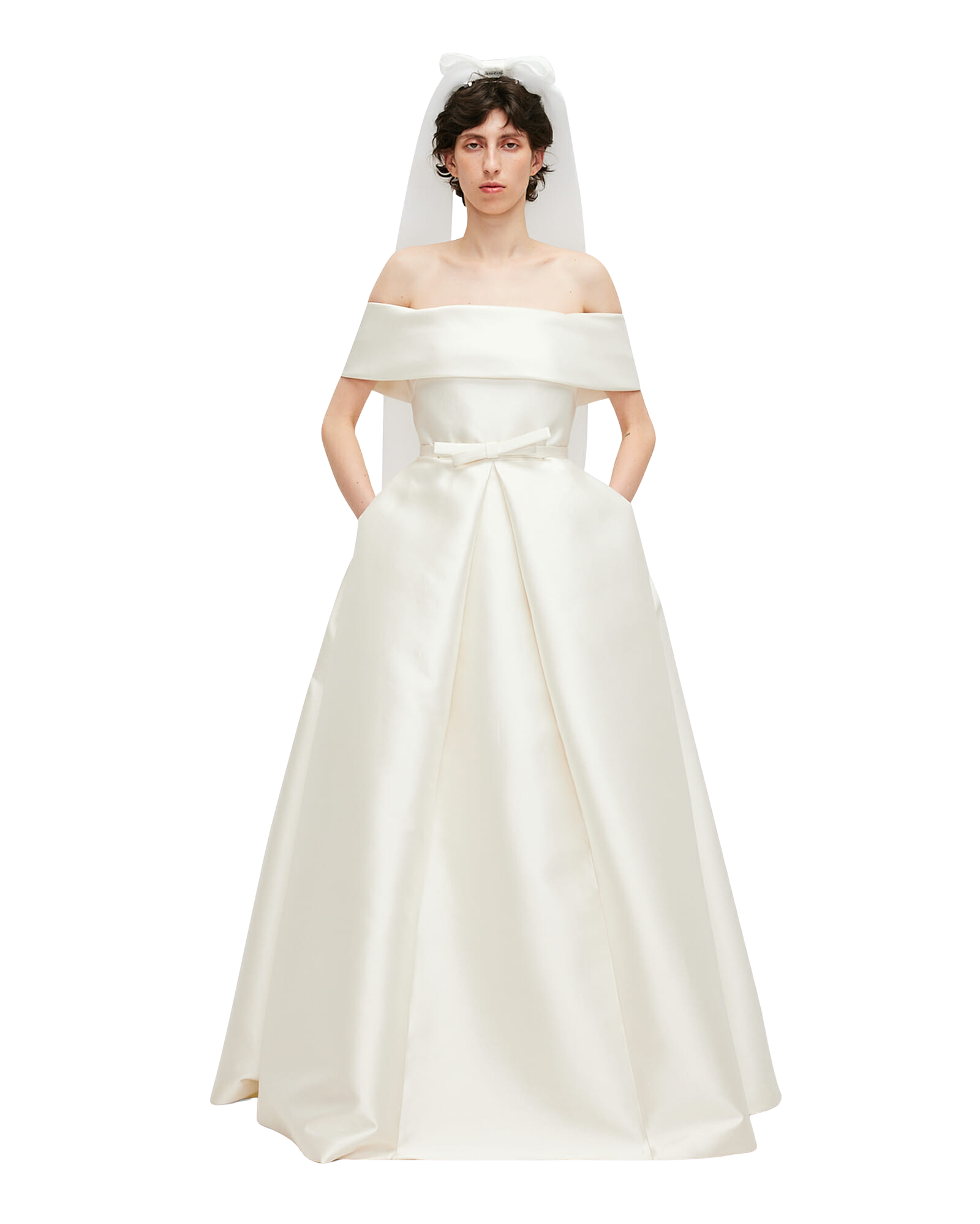 Kimhe Kim - Medium Ribbon Hair Clip (White) product image 1 | TRAB K-Fashion Australia