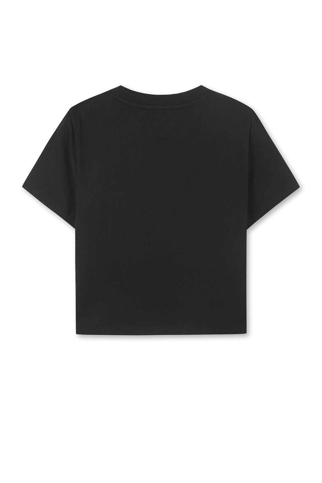 Matin Kim - [Pre-Order – Ships June 24] Matin Kim Logo Cutted Crop Top (Black) product image 2 | TRAB K-Fashion Australia