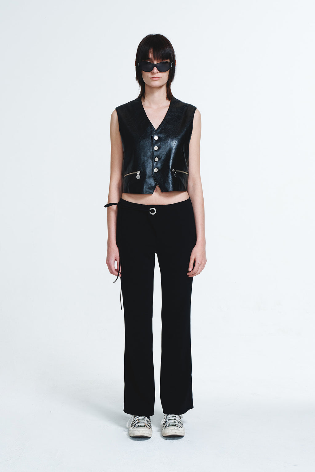 Deinet - Eyelet Point Bootscut Slacks (Black) product image 1 | TRAB K-Fashion Australia