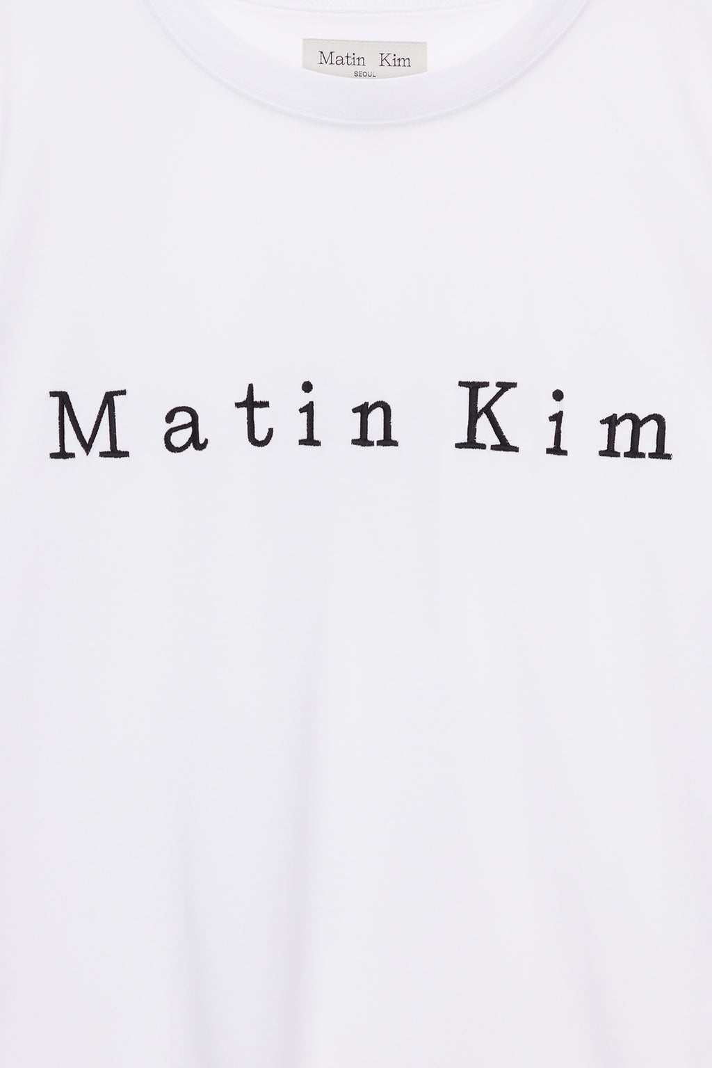 Matin Kim - Matin Embroidery Logo Top (White) product image 4 | TRAB K-Fashion Australia