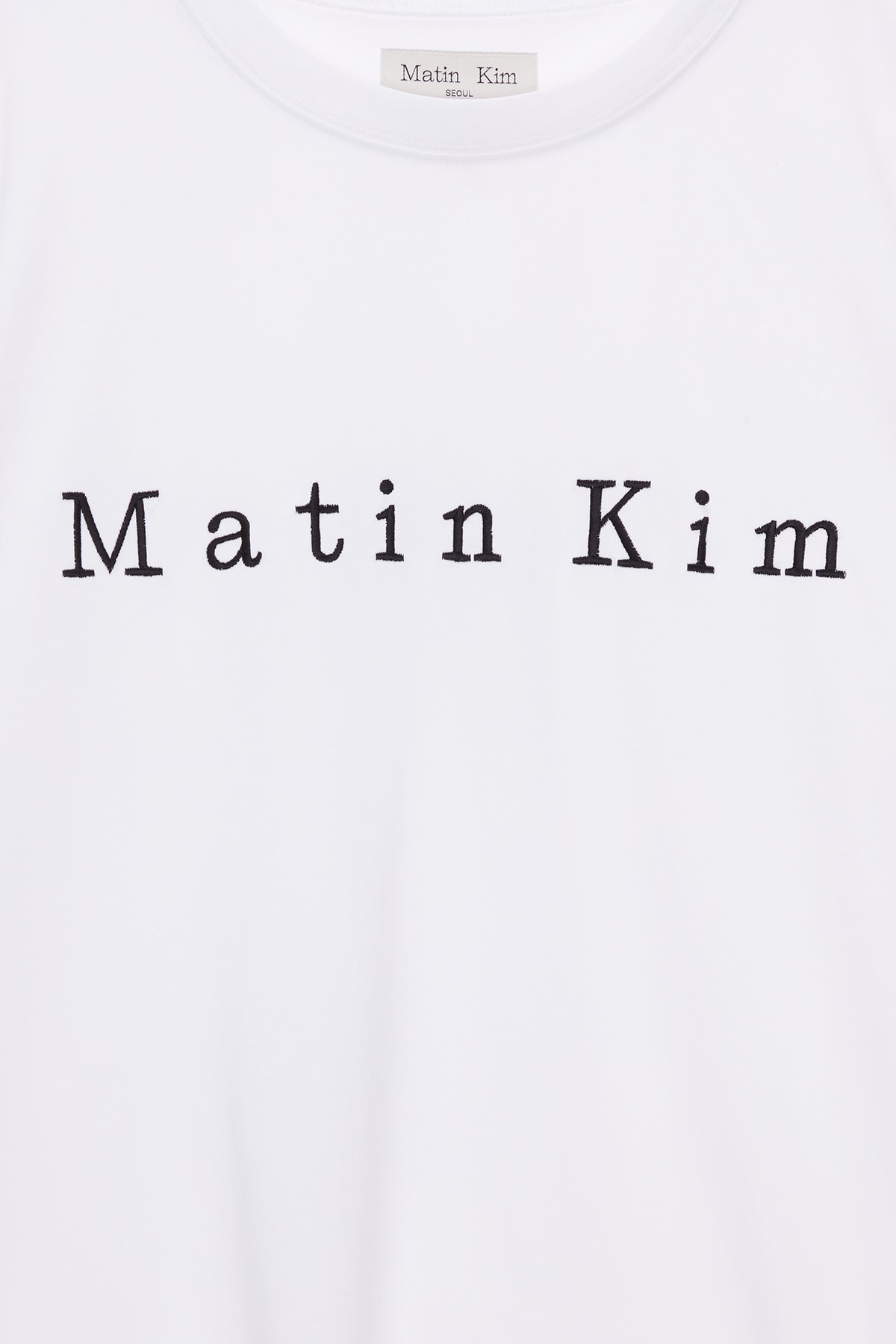 Matin Kim - Matin Embroidery Logo Top (White) product image 4 | TRAB K-Fashion Australia