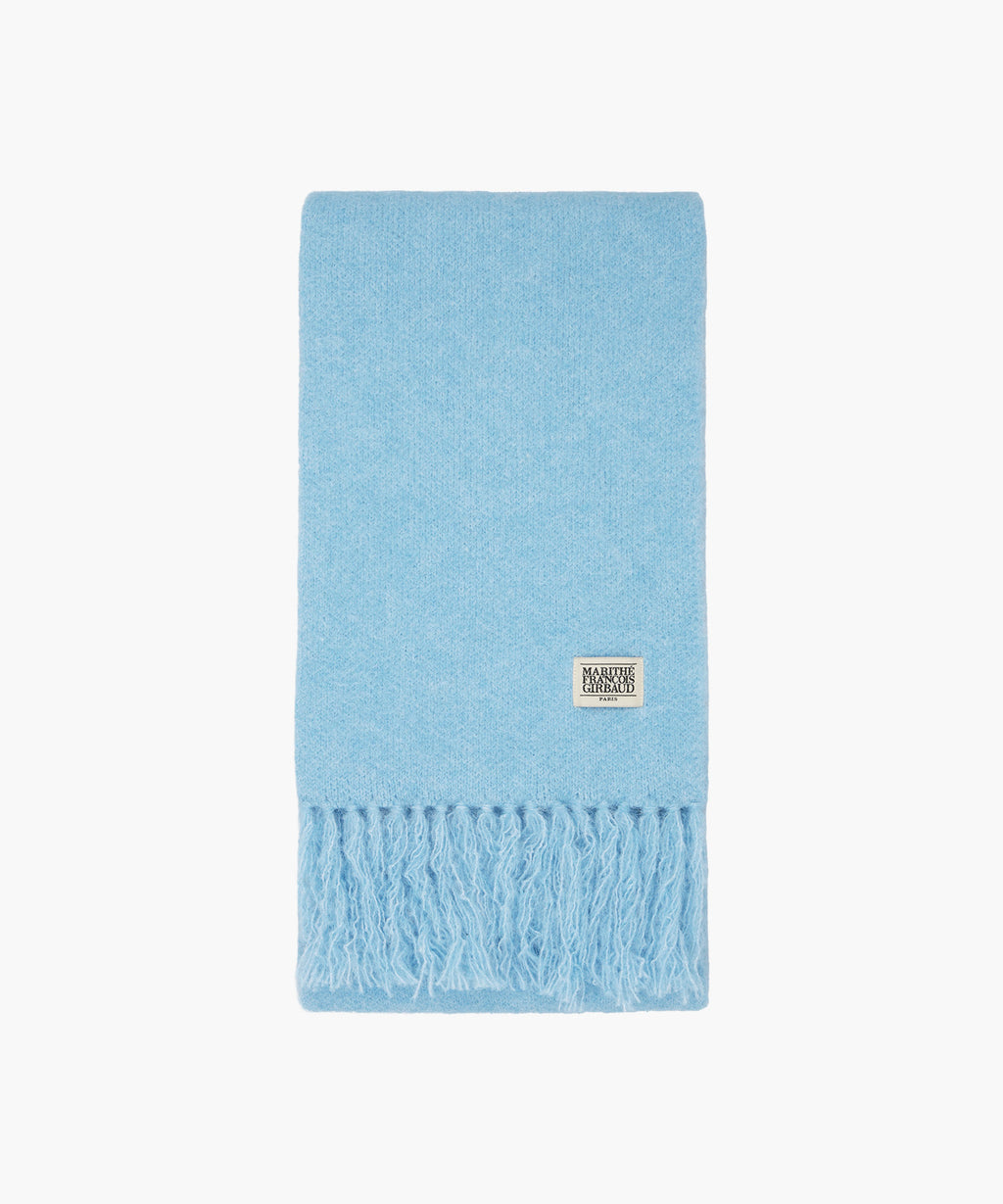 Marithe & Francois Girbaud - Classic Logo Fuzzy Knit Muffler (Light Blue) product image 2 | TRAB K-Fashion Australia