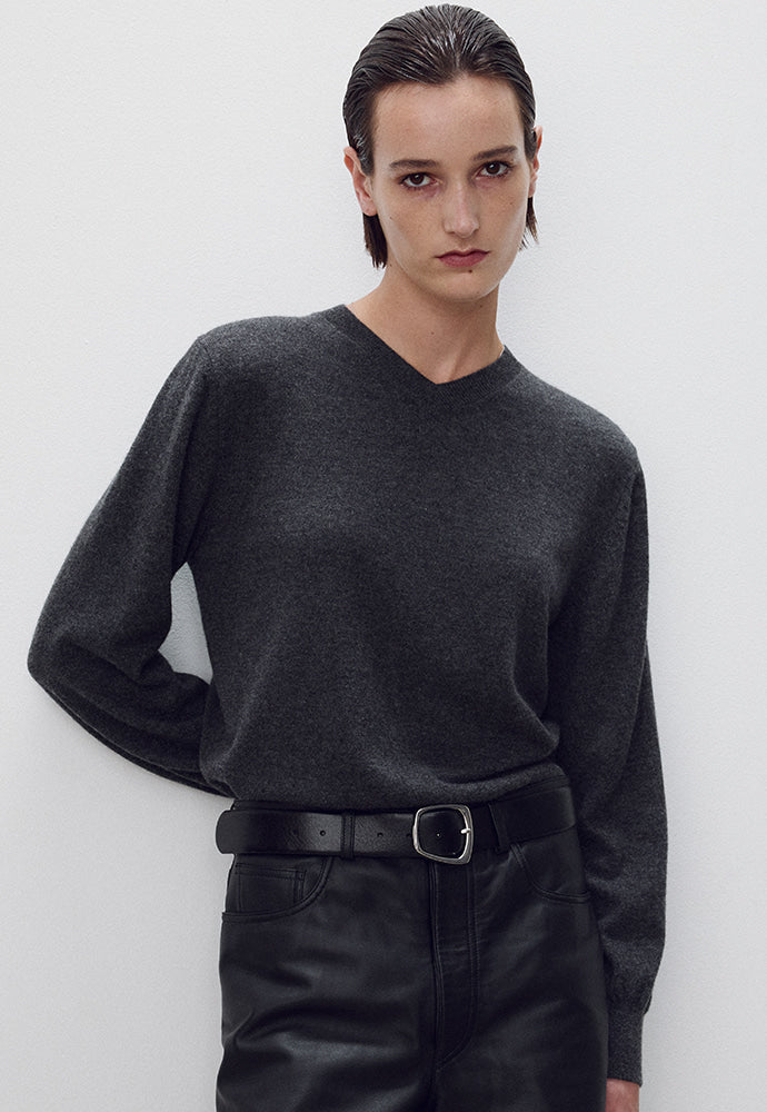 Tonywack - Pure Cashmere V-Neck Sweater (Charcoal) product image 1 | TRAB K-Fashion Australia