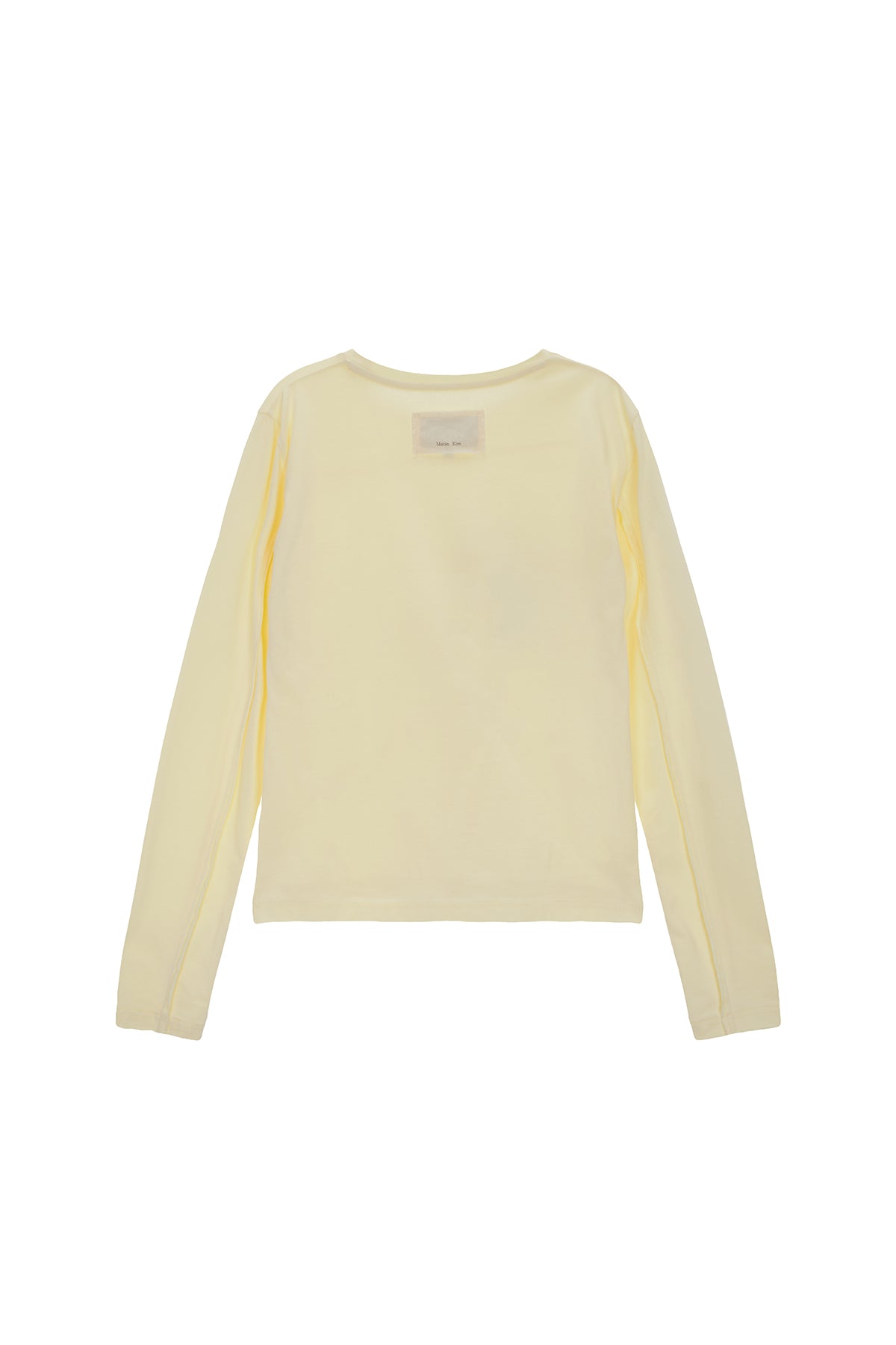 Matin Kim - Diagonal Slimfit Long Sleeve Top (Light Yellow) product image 2 | TRAB K-Fashion Australia