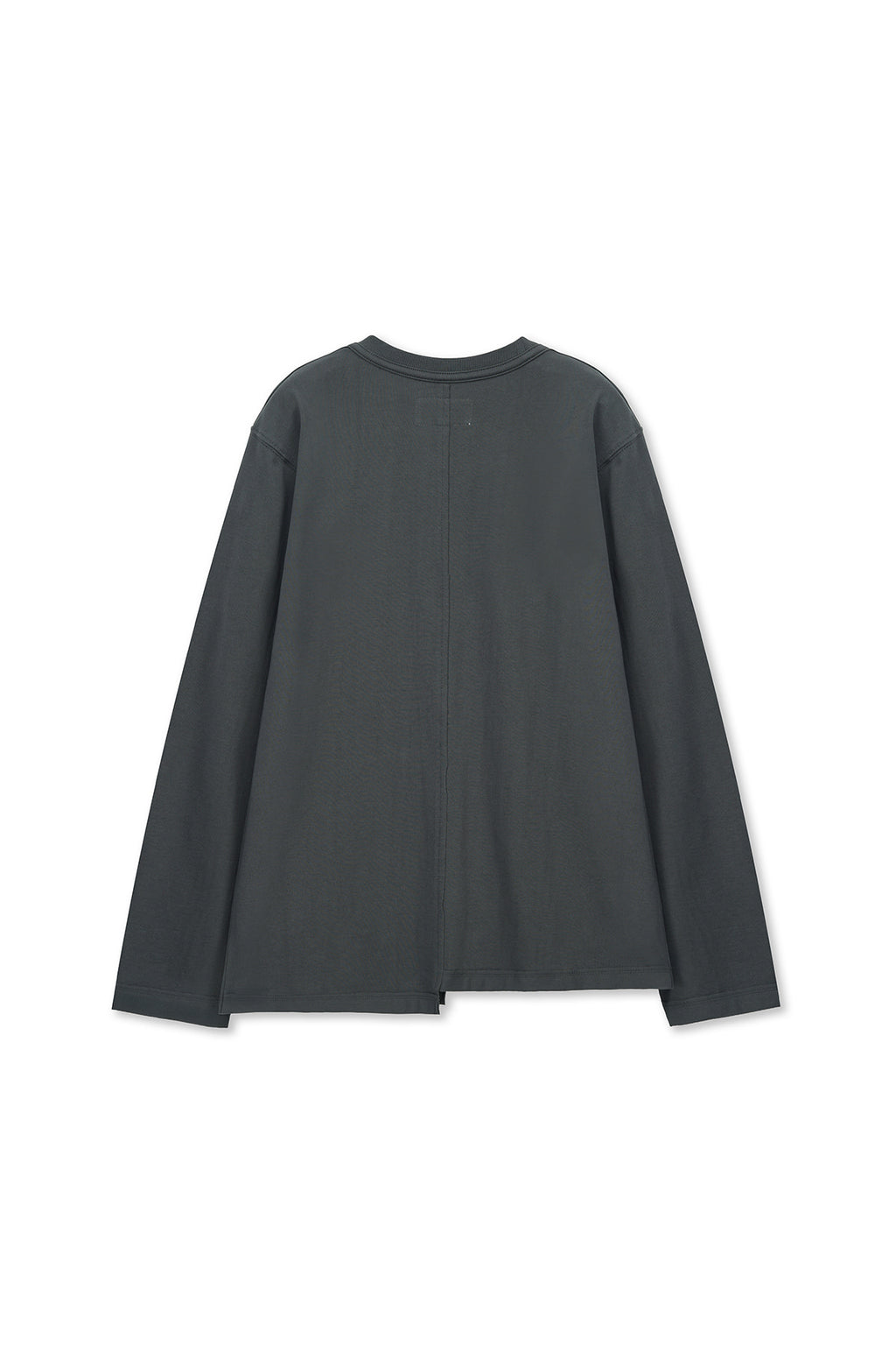 Matin Kim - Asymmetric Logo Top (Charcoal) product image 2 | TRAB K-Fashion Australia