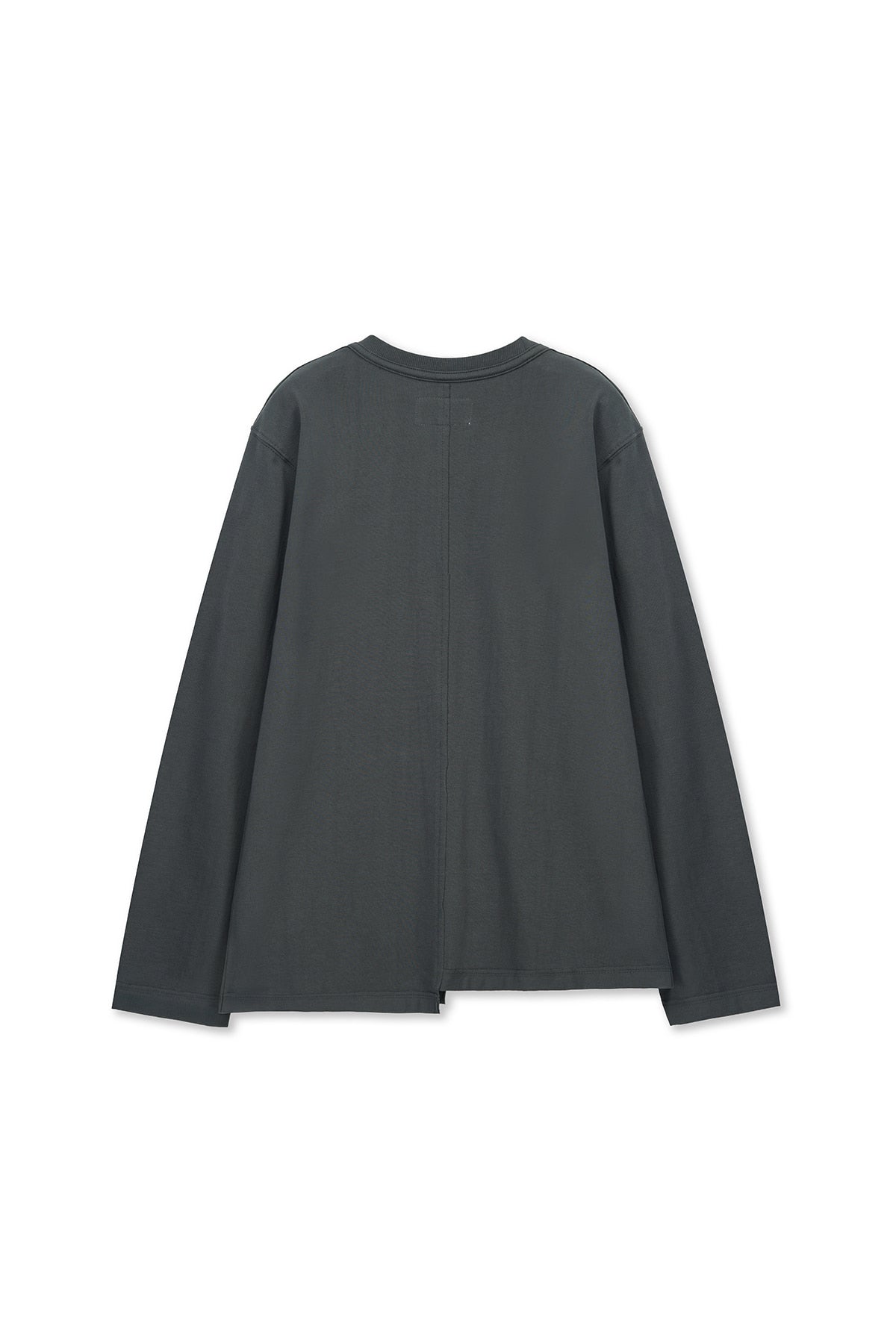Matin Kim - Asymmetric Logo Top (Charcoal) product image 2 | TRAB K-Fashion Australia