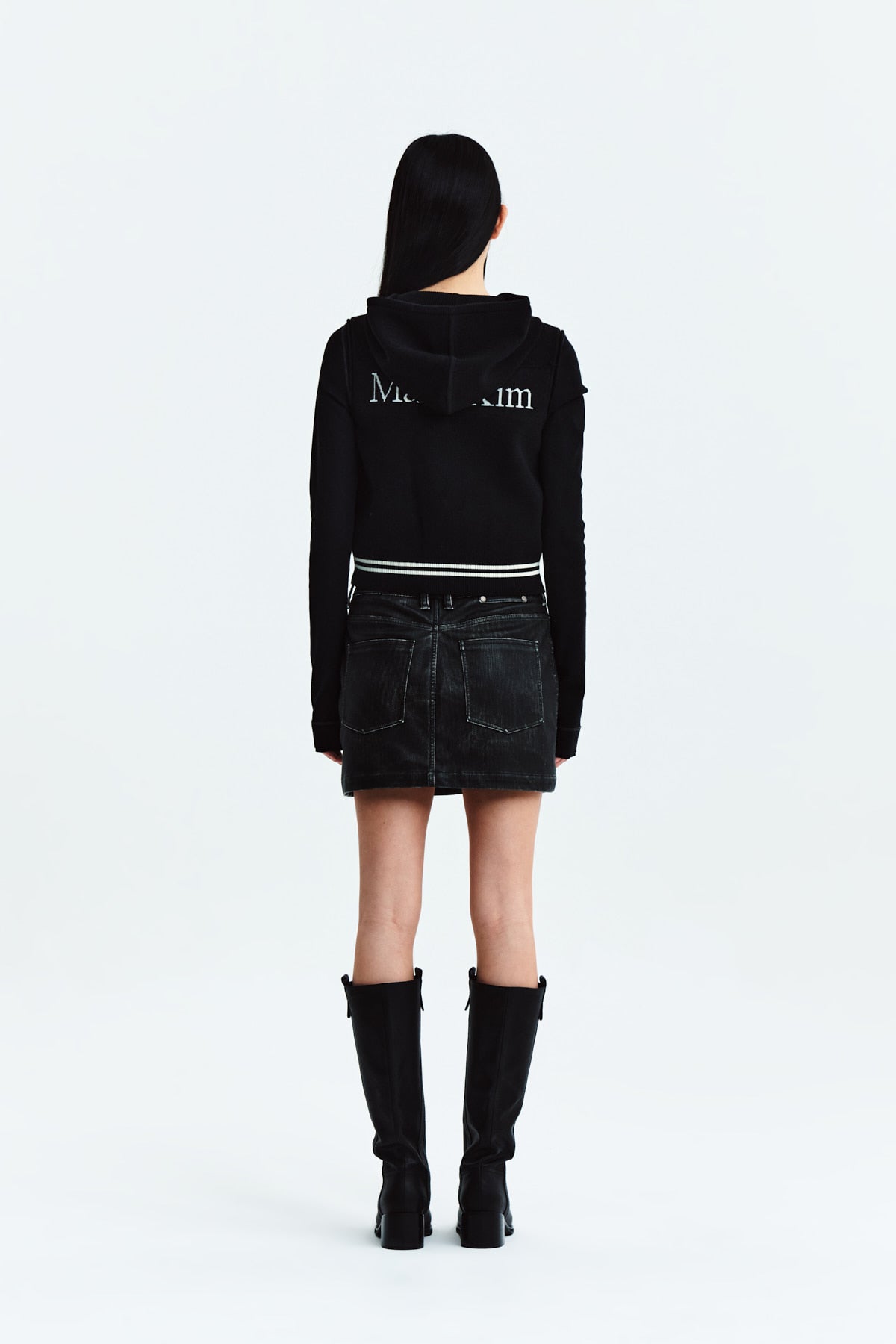 Matin Kim - Hoody Logo Knit Vest (Black) product image 8 | TRAB K-Fashion Australia